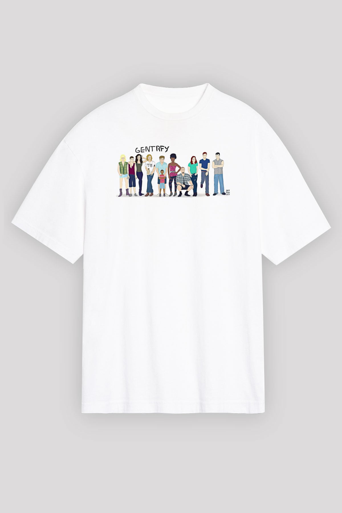 Shameless Baskılı Beyaz Unisex Oversize Tişört - Tshirt