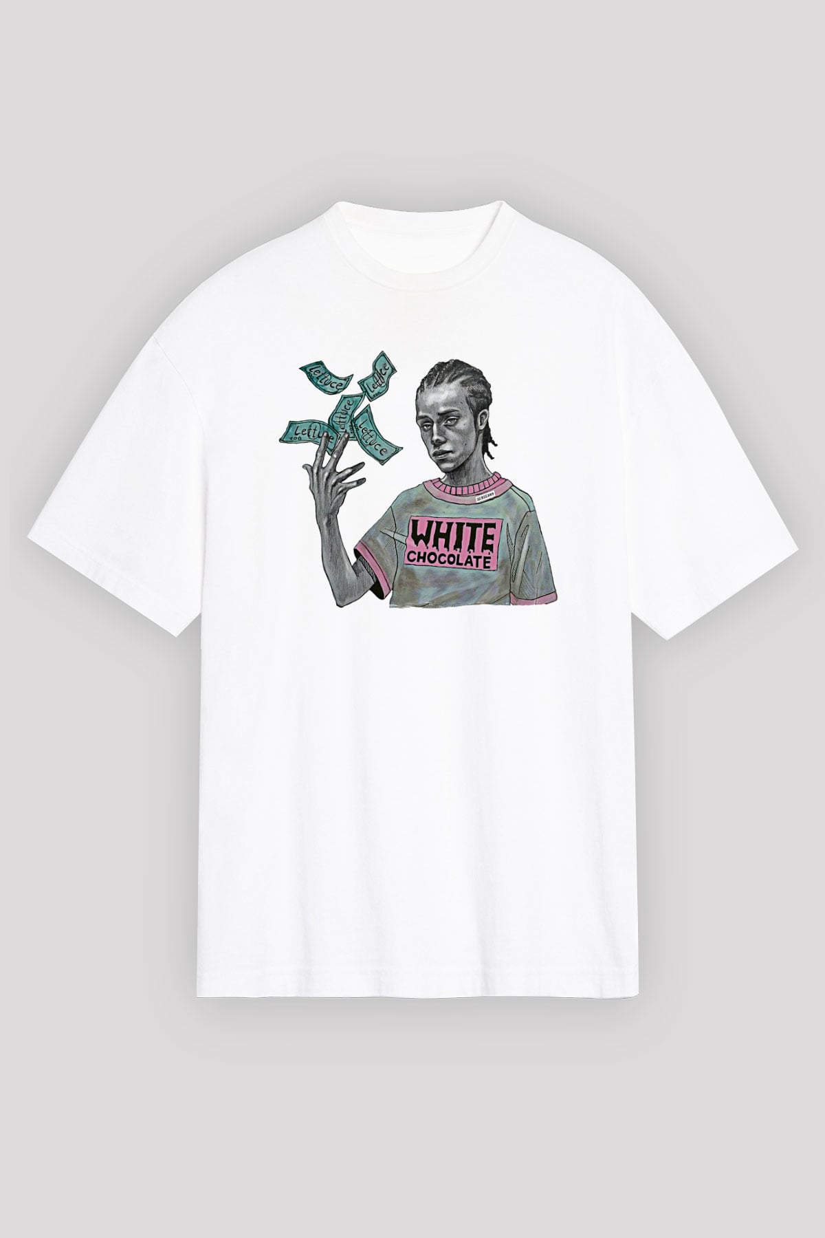 Shameless Baskılı Beyaz Unisex Oversize Tişört - Tshirt