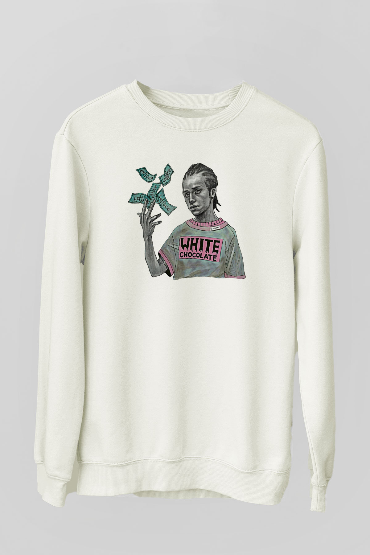 Shameless Baskılı Beyaz Unisex Sweatshirt