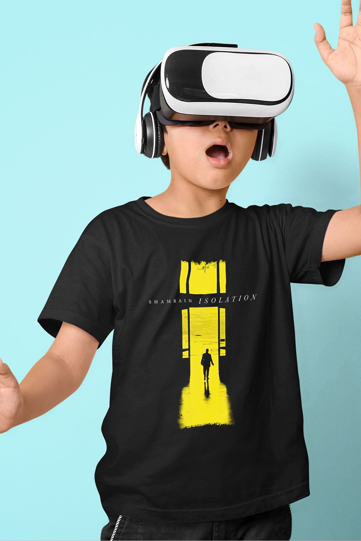Shamrain Baskılı Unisex Siyah Çocuk Tişört - Tshirt