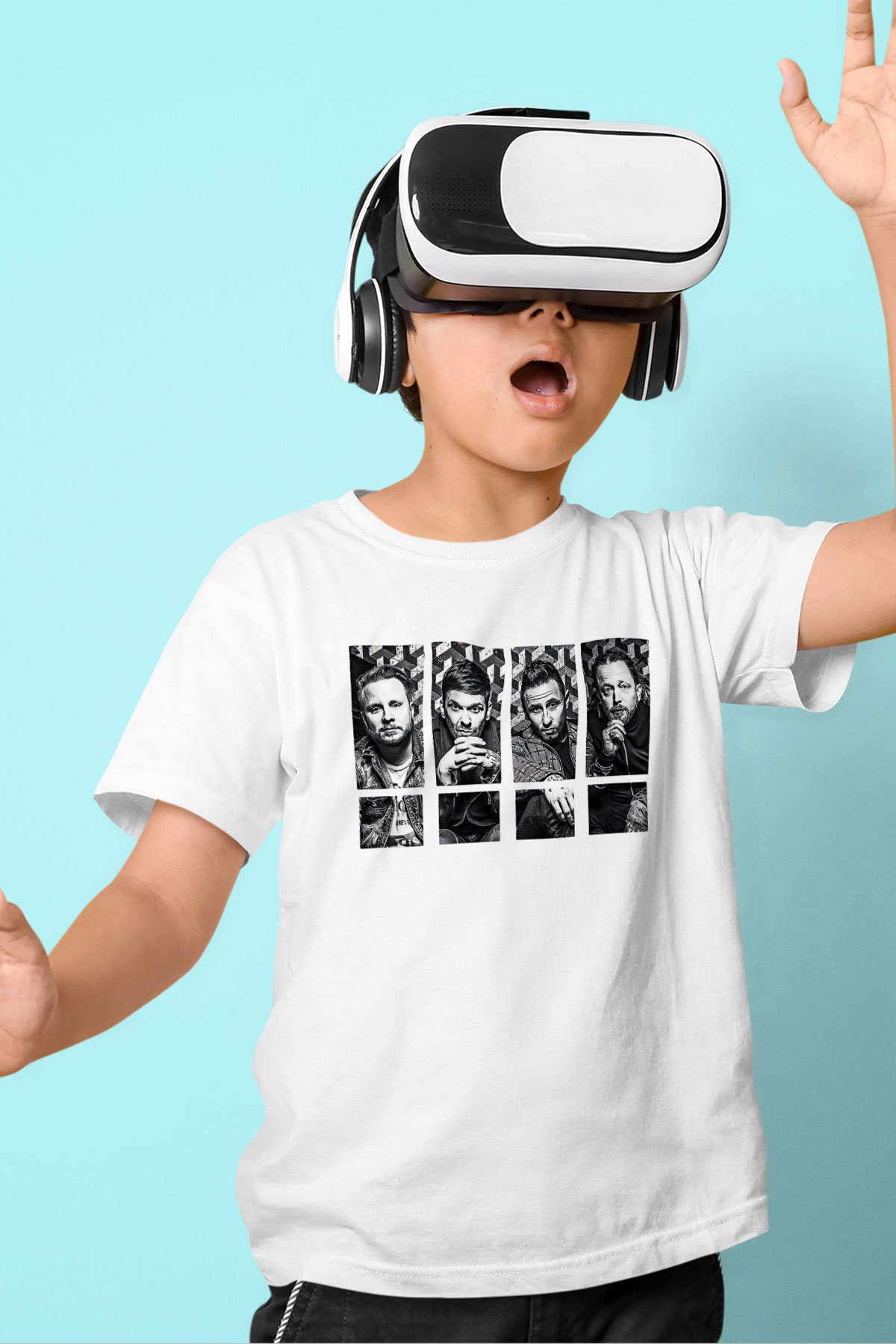 Shamrain Baskılı Unisex Siyah Çocuk Tişört - Tshirt