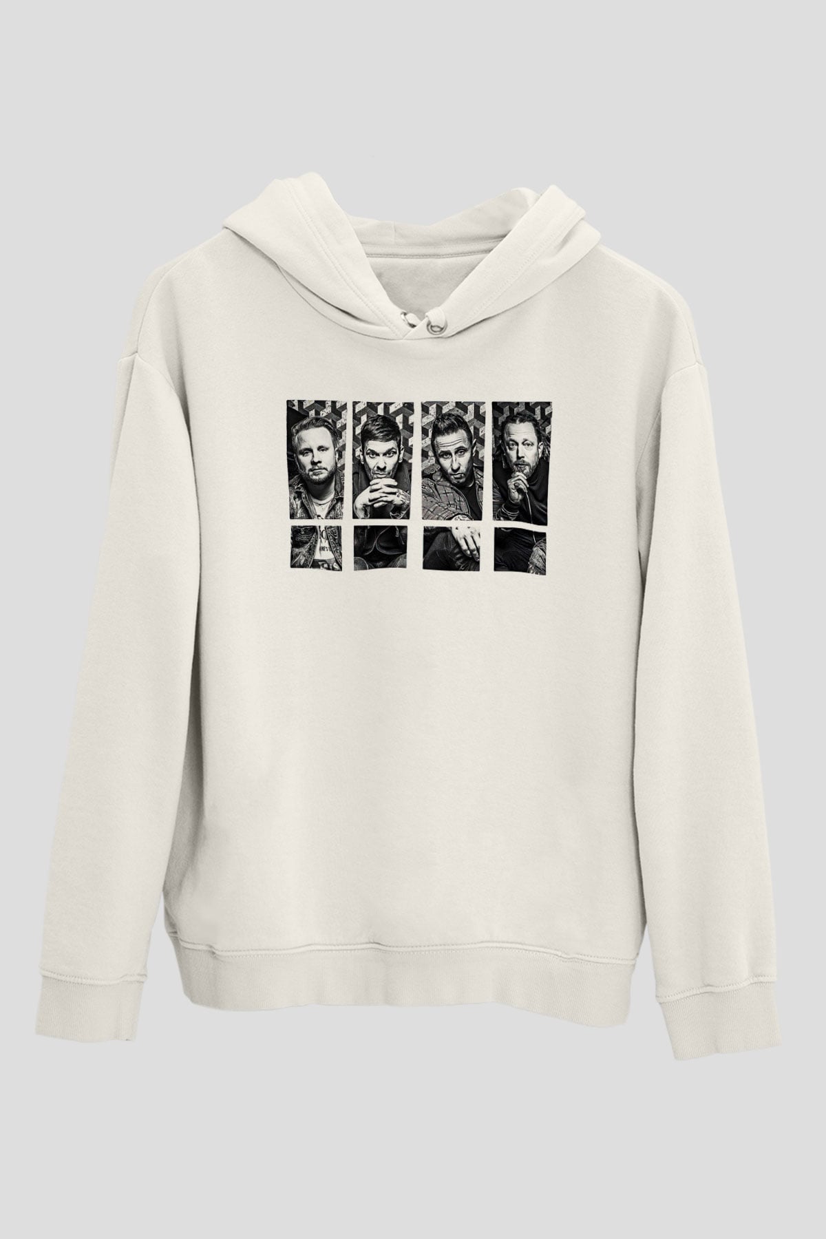 Shamrain Baskılı Unisex Siyah Kapüşonlu Sweatshirt