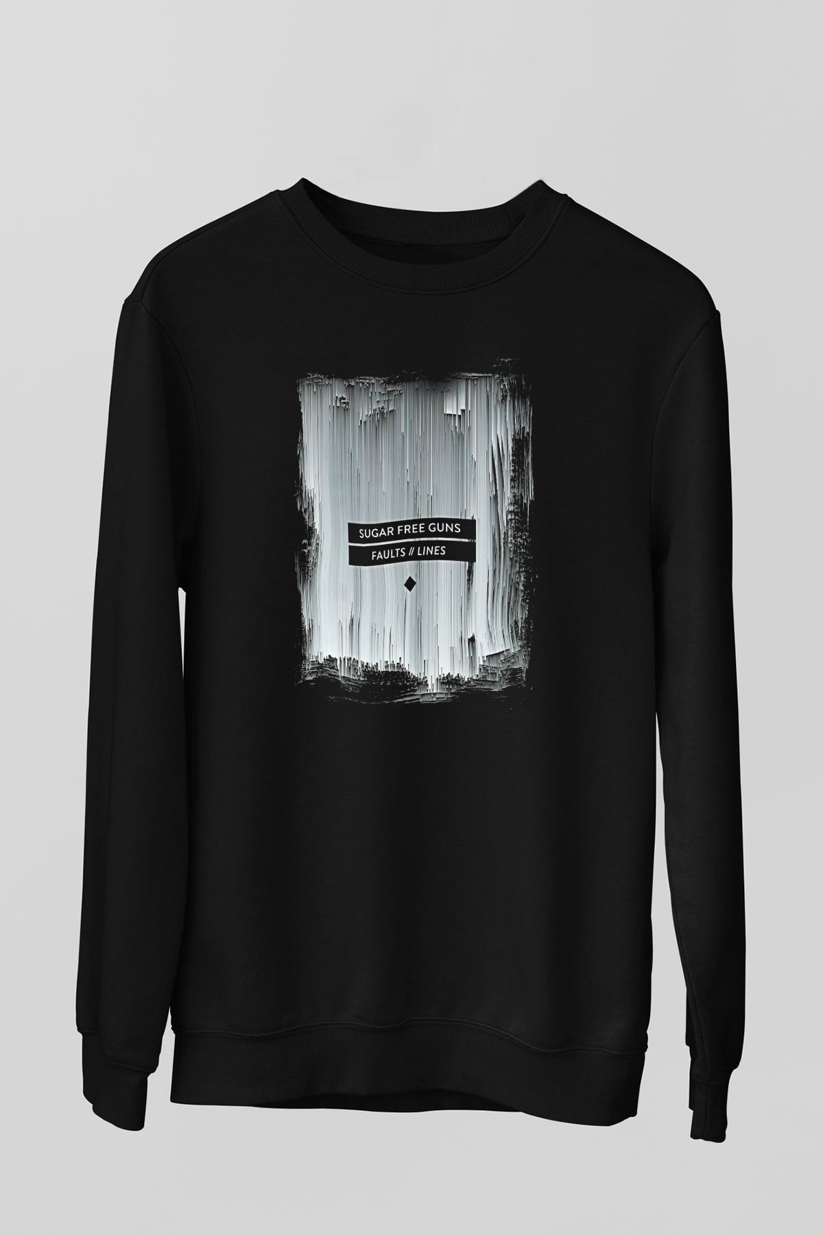Shamrain Baskılı Unisex Siyah Sweatshirt