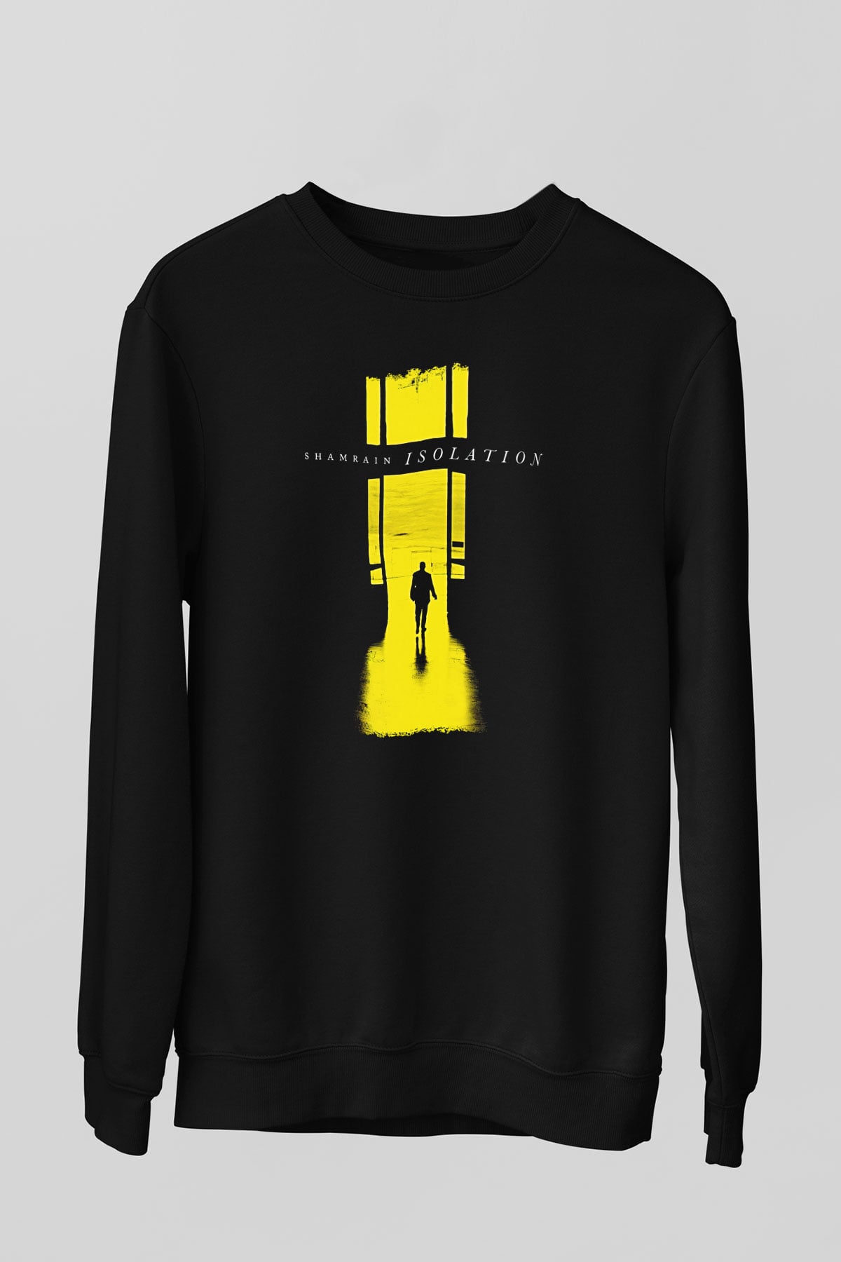 Shamrain Baskılı Unisex Siyah Sweatshirt