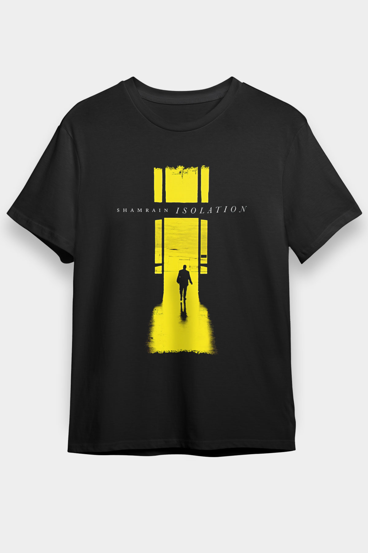 Shamrain Baskılı Unisex Siyah Tişört - Tshirt