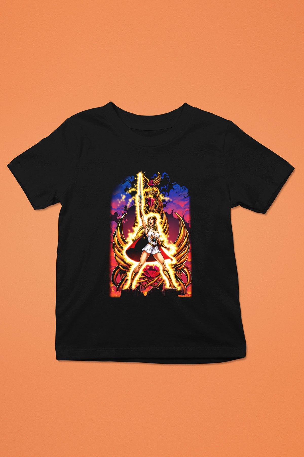 She-Ra Baskılı Siyah Unisex Çocuk Tişört