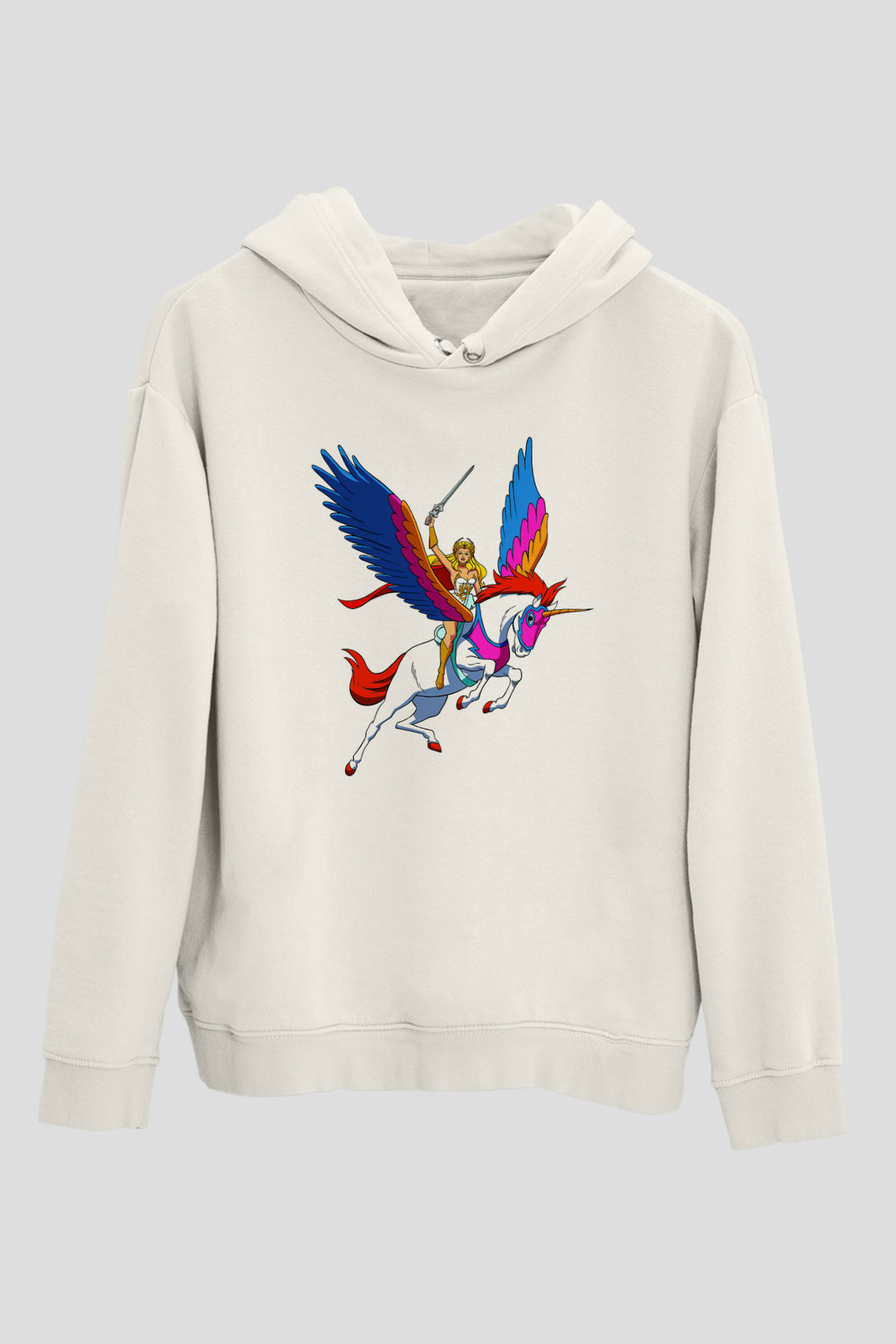 She-Ra Beyaz Unisex Kapşonlu Sweatshirt