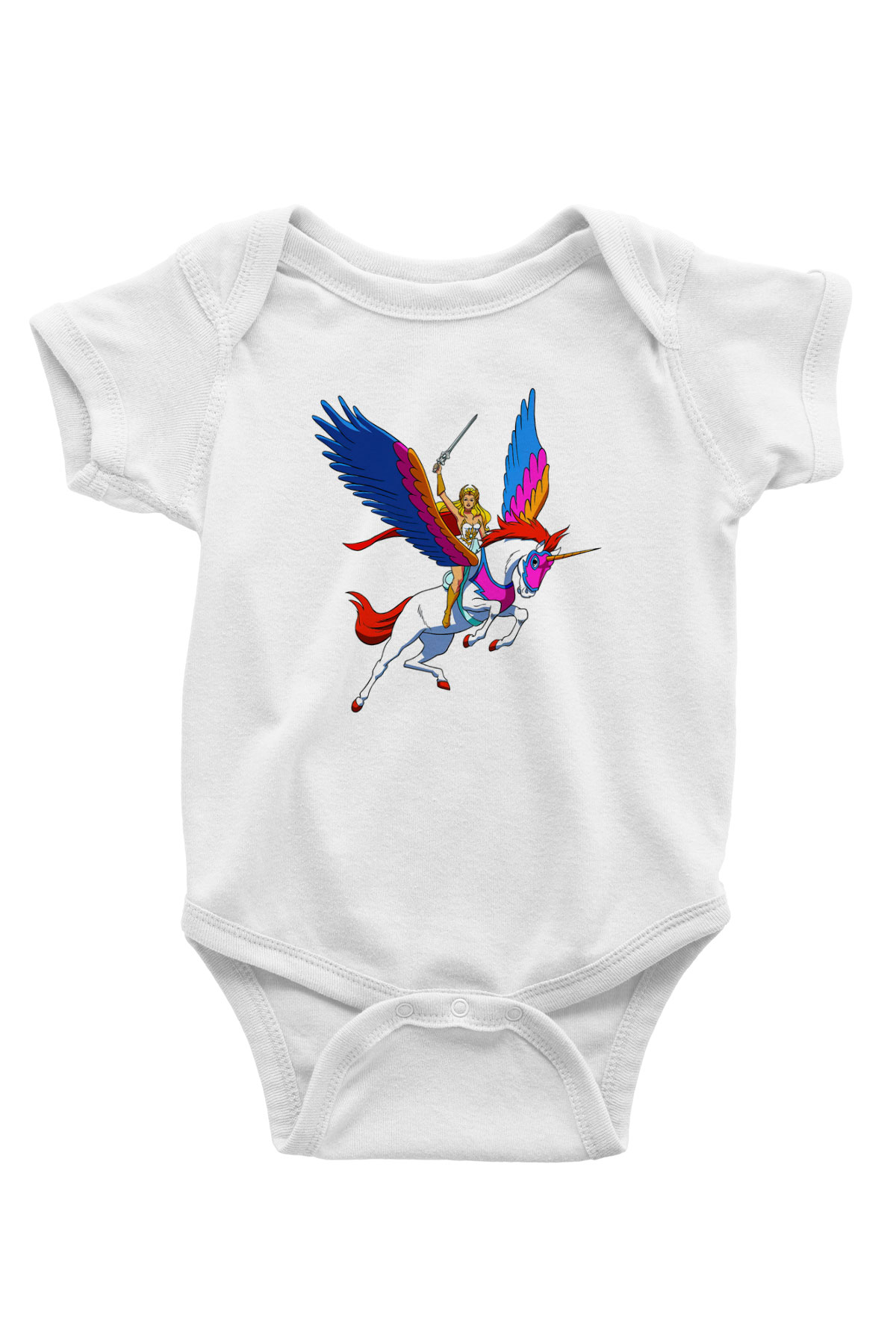 SheRa Baskılı Beyaz Unisex Bebek Body - Zıbın