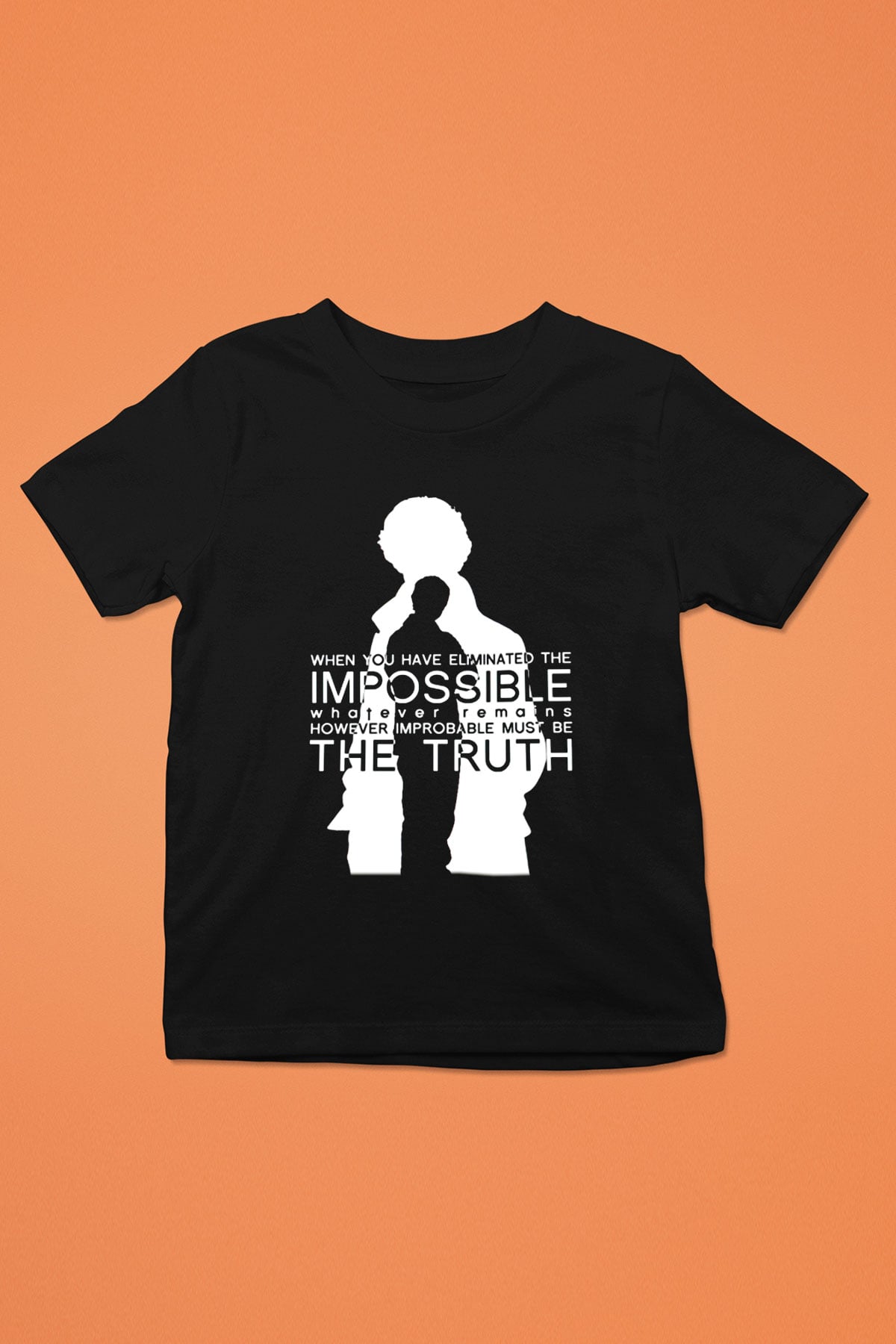 Sherlock Baskılı Siyah Unisex Çocuk Tişört