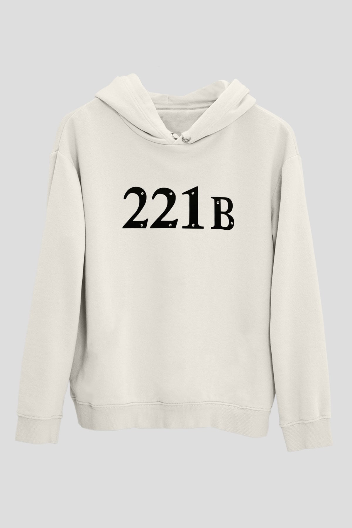 Sherlock Beyaz Unisex Kapşonlu Sweatshirt