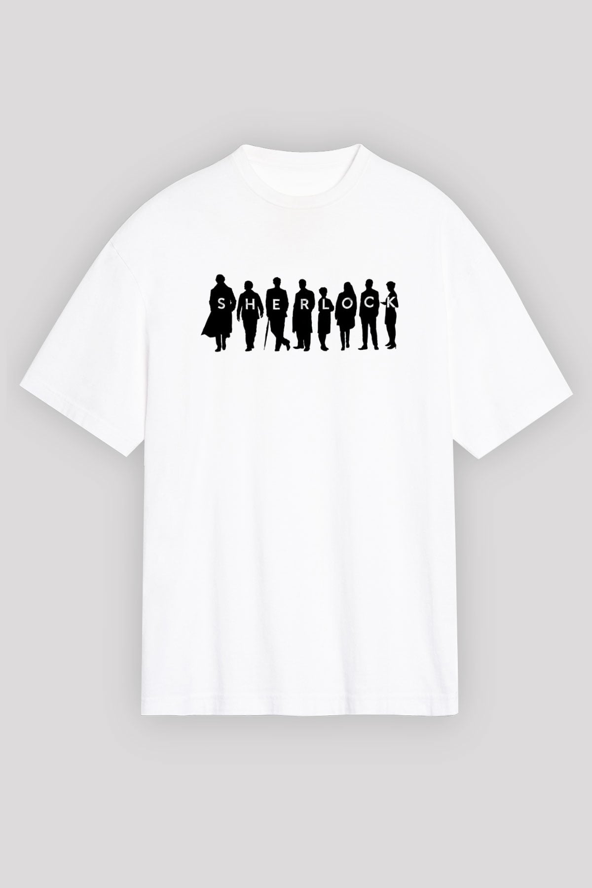 Sherlock Beyaz Unisex Oversize Tişört T-Shirt