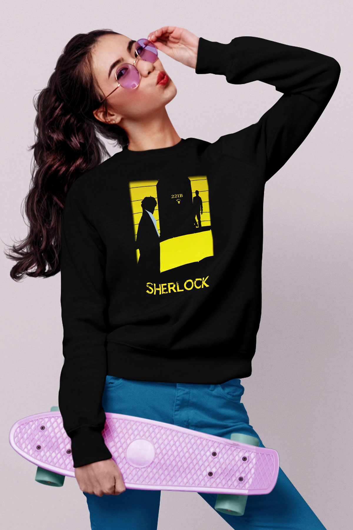 Sherlock Siyah Unisex Sweatshirt