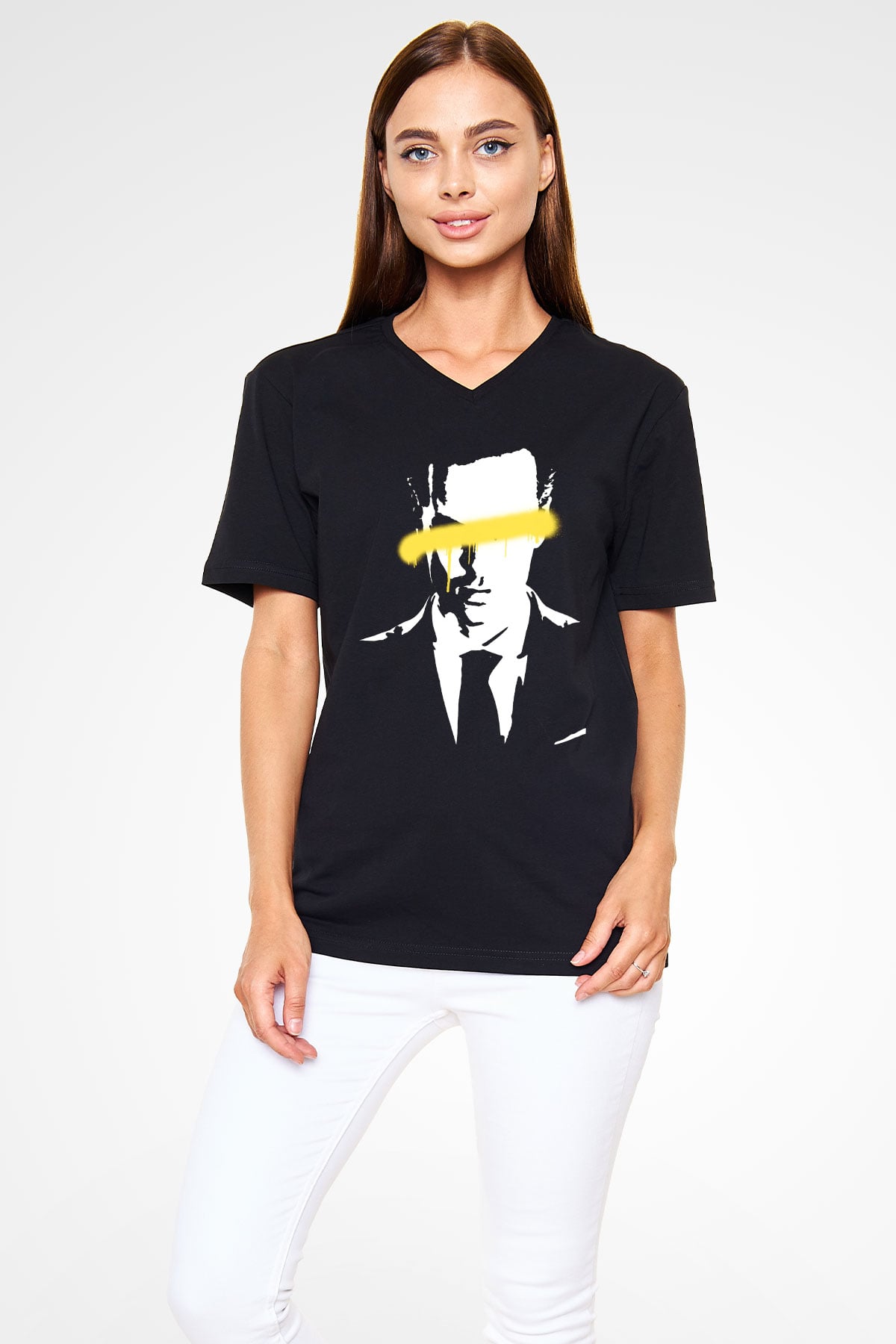 Sherlock Siyah Unisex V Yaka Tişört T-Shirt