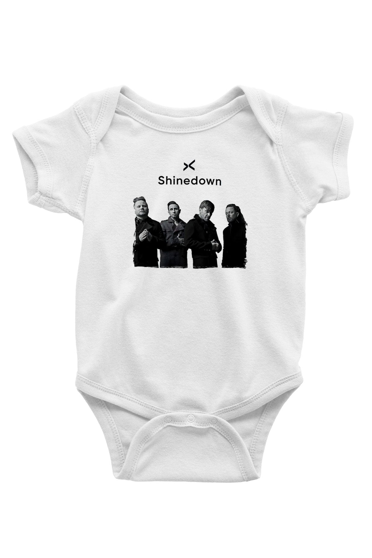 Shinedown Baskılı Beyaz Unisex Bebek Body - Zıbın