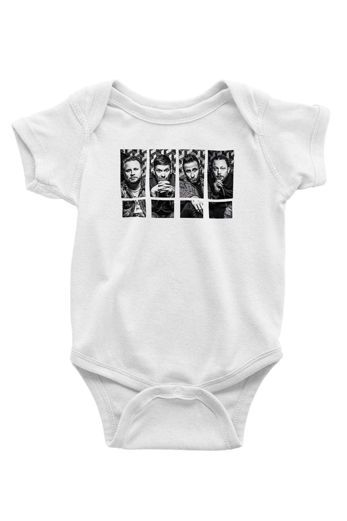 Shinedown Baskılı Beyaz Unisex Bebek Body - Zıbın