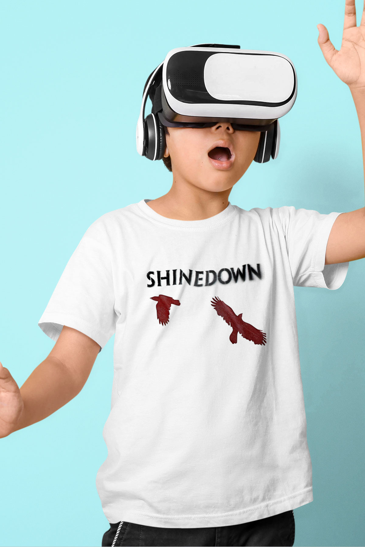 Shinedown Baskılı Beyaz Unisex Beyaz Çocuk Tişört - Tshirt