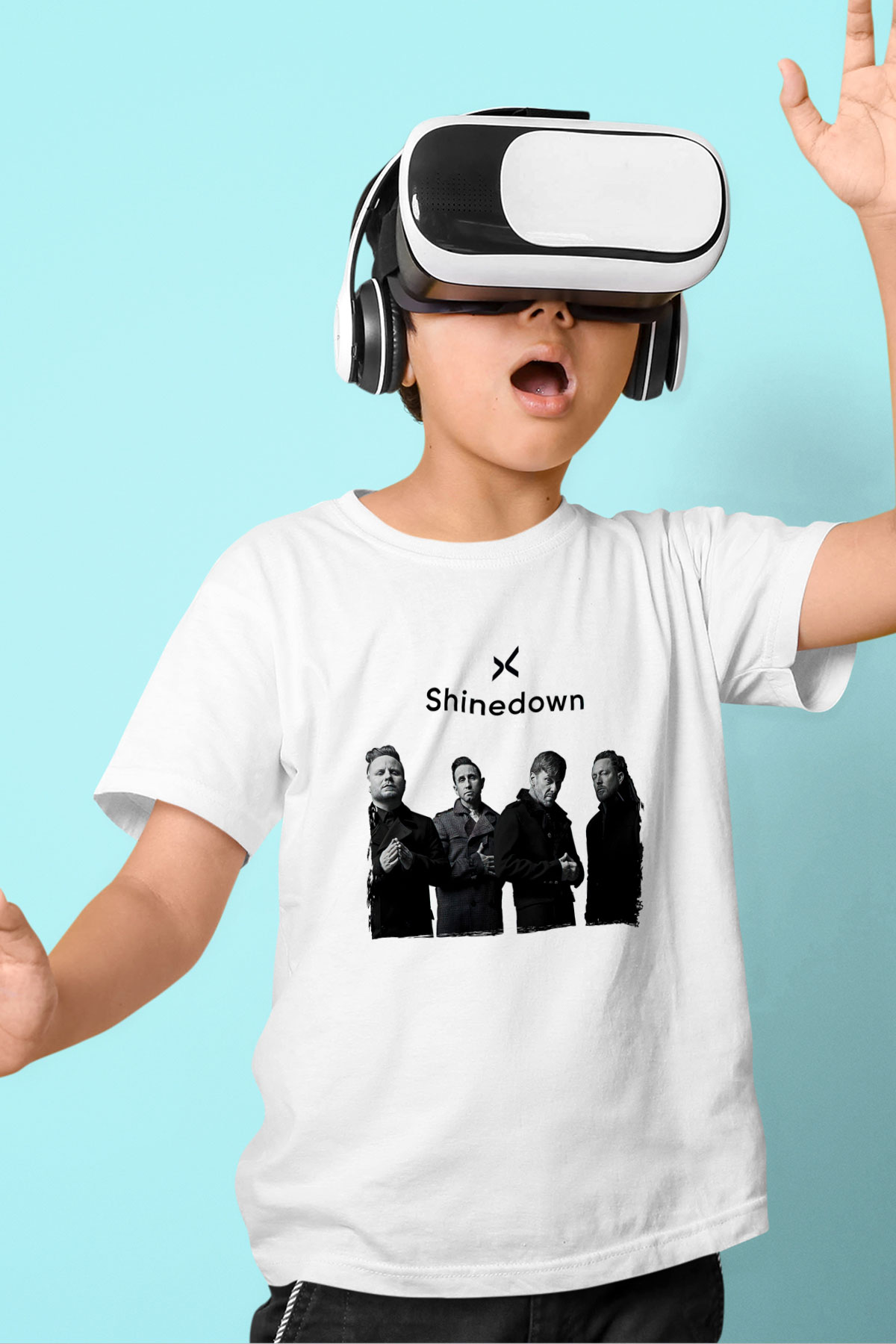 Shinedown Baskılı Beyaz Unisex Beyaz Çocuk Tişört - Tshirt