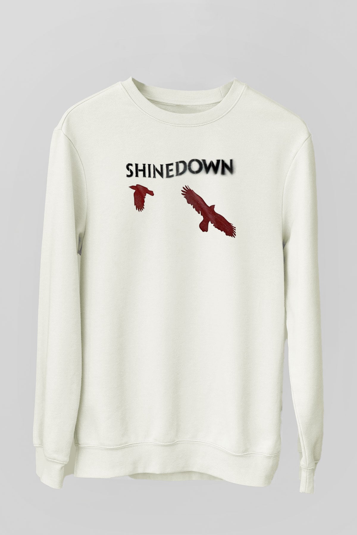 Shinedown Baskılı Beyaz Unisex Sweatshirt