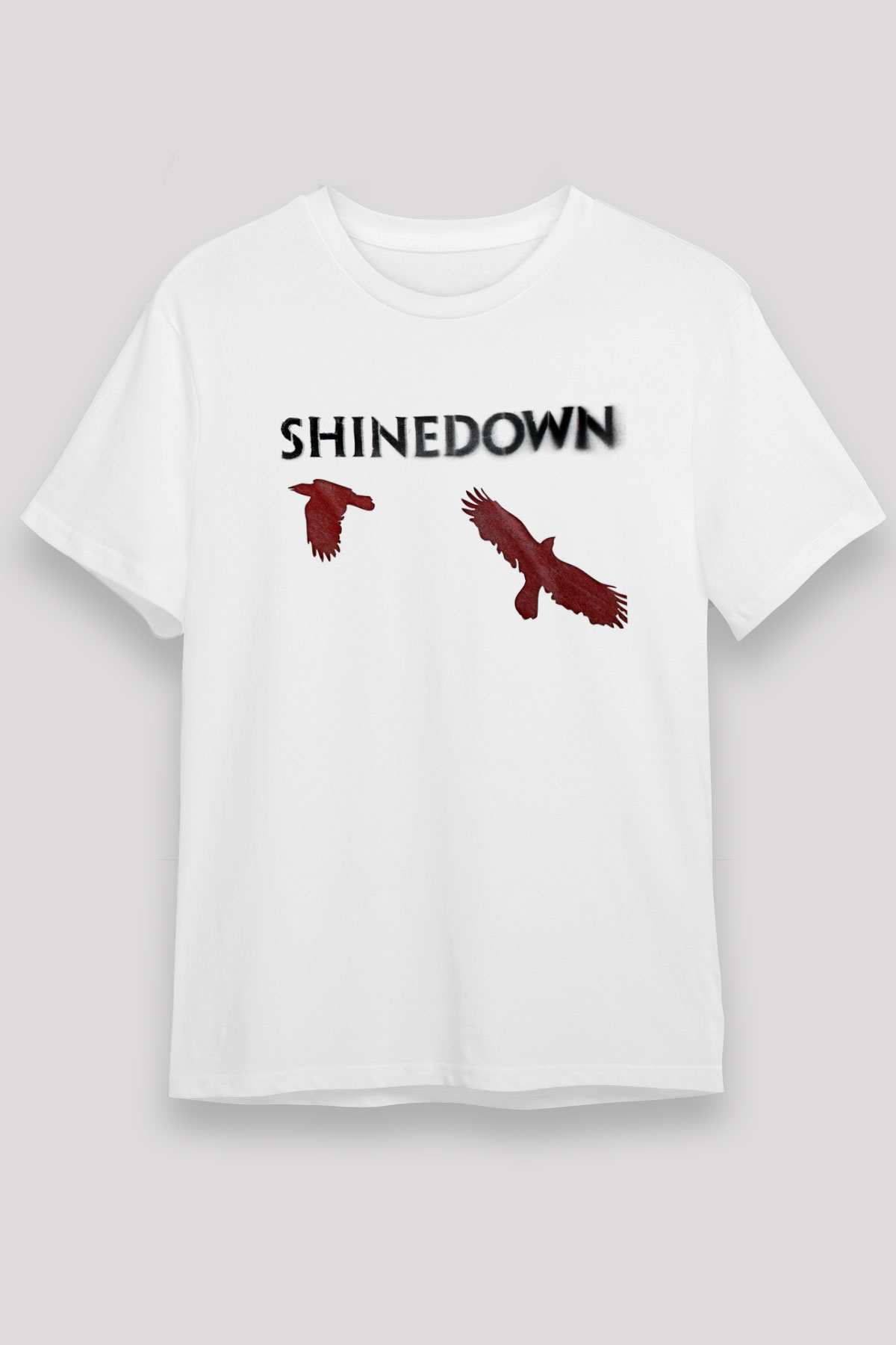 Shinedown Baskılı Unisex Beyaz Tişört - Tshirt