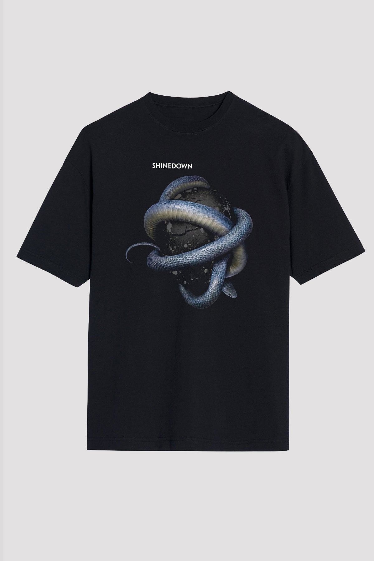Shinedown Baskılı Unisex Siyah Oversize Tişört - Tshirt
