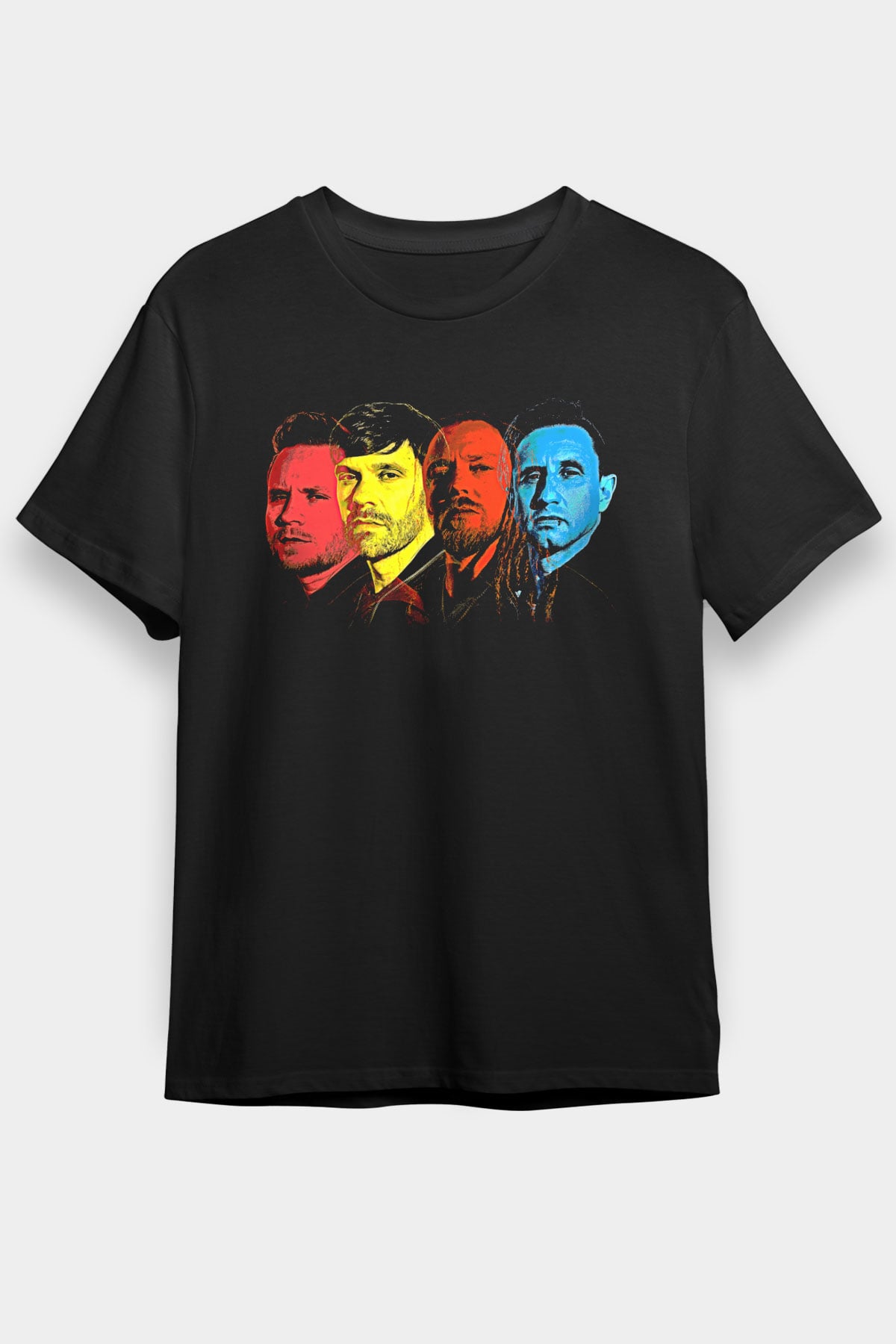 Shinedown Baskılı Unisex Siyah Tişört - Tshirt