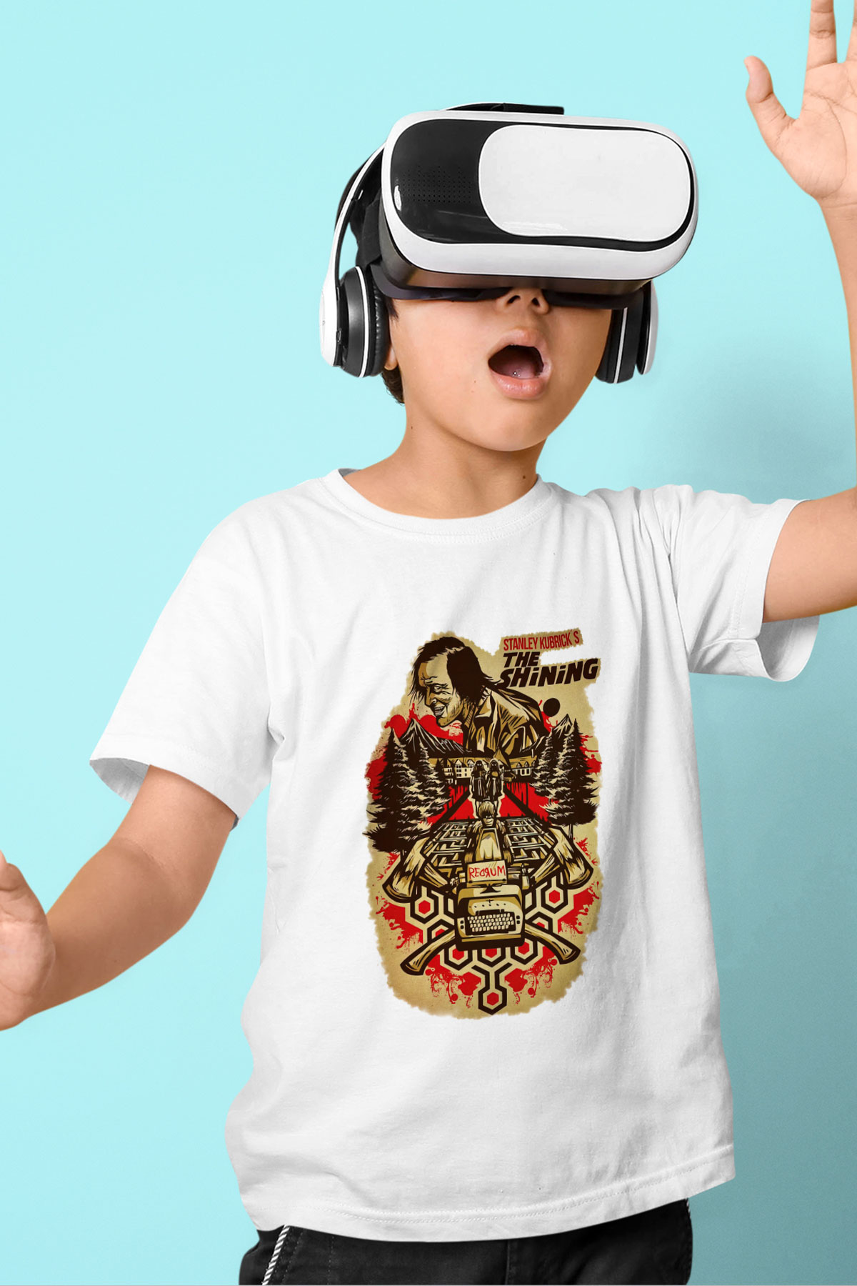 Shining Baskılı Beyaz Unisex Çocuk Tişört