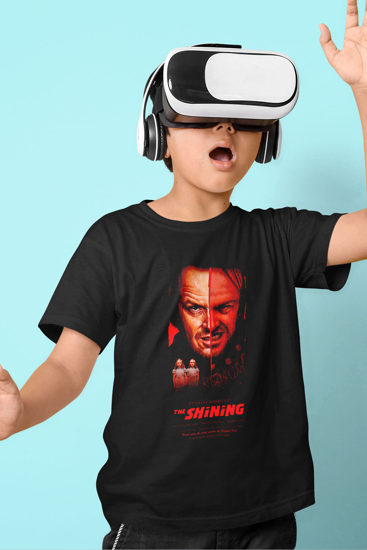 Shining Siyah Unisex  Çocuk Tişört