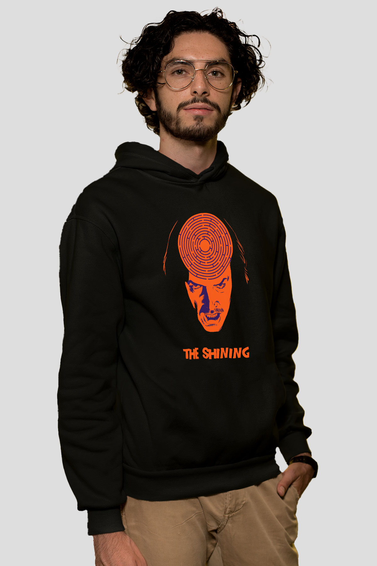 Shining Siyah Unisex Kapüşonlu Sweatshirt