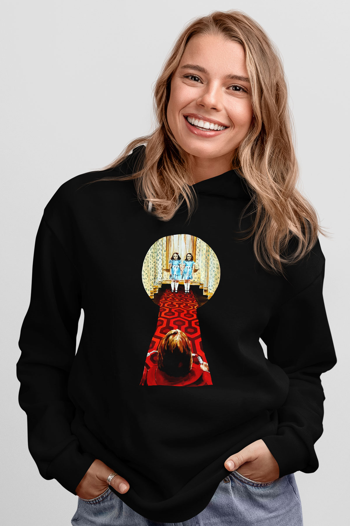Shining Siyah Unisex Kapüşonlu Sweatshirt