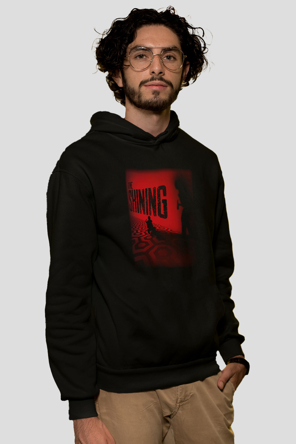 Shining Siyah Unisex Kapüşonlu Sweatshirt
