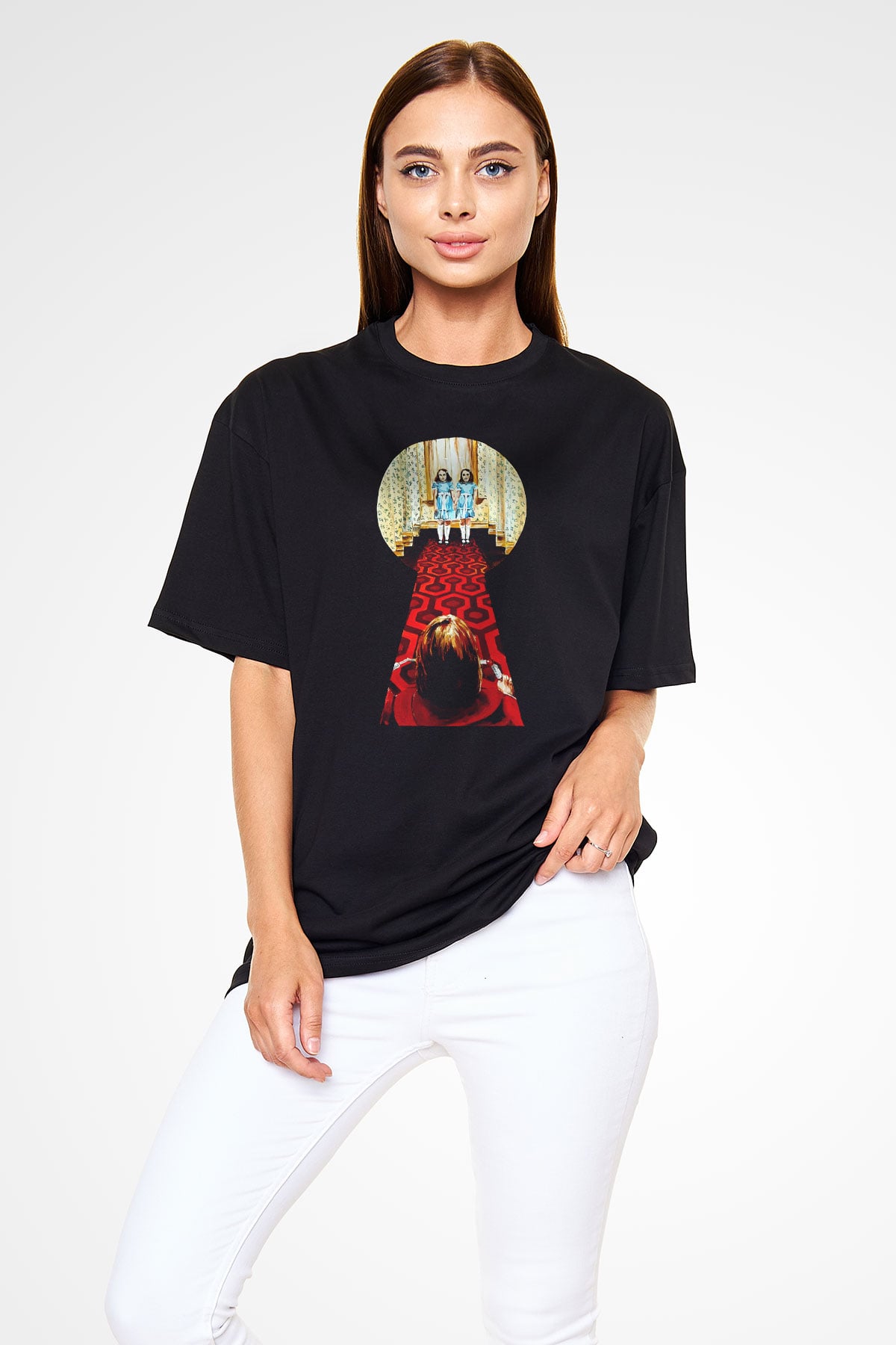 Shining Siyah Unisex Oversize Tişört