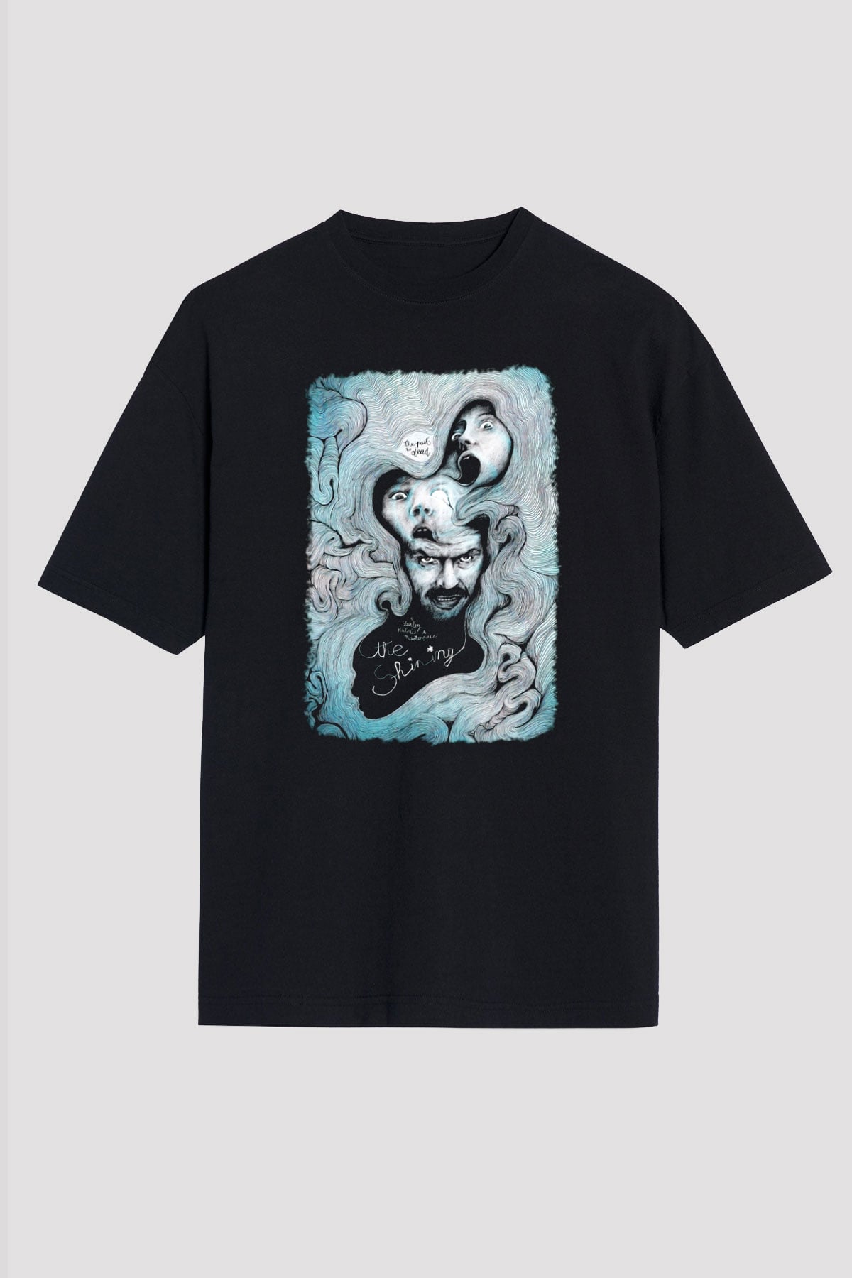 Shining Siyah Unisex Oversize Tişört