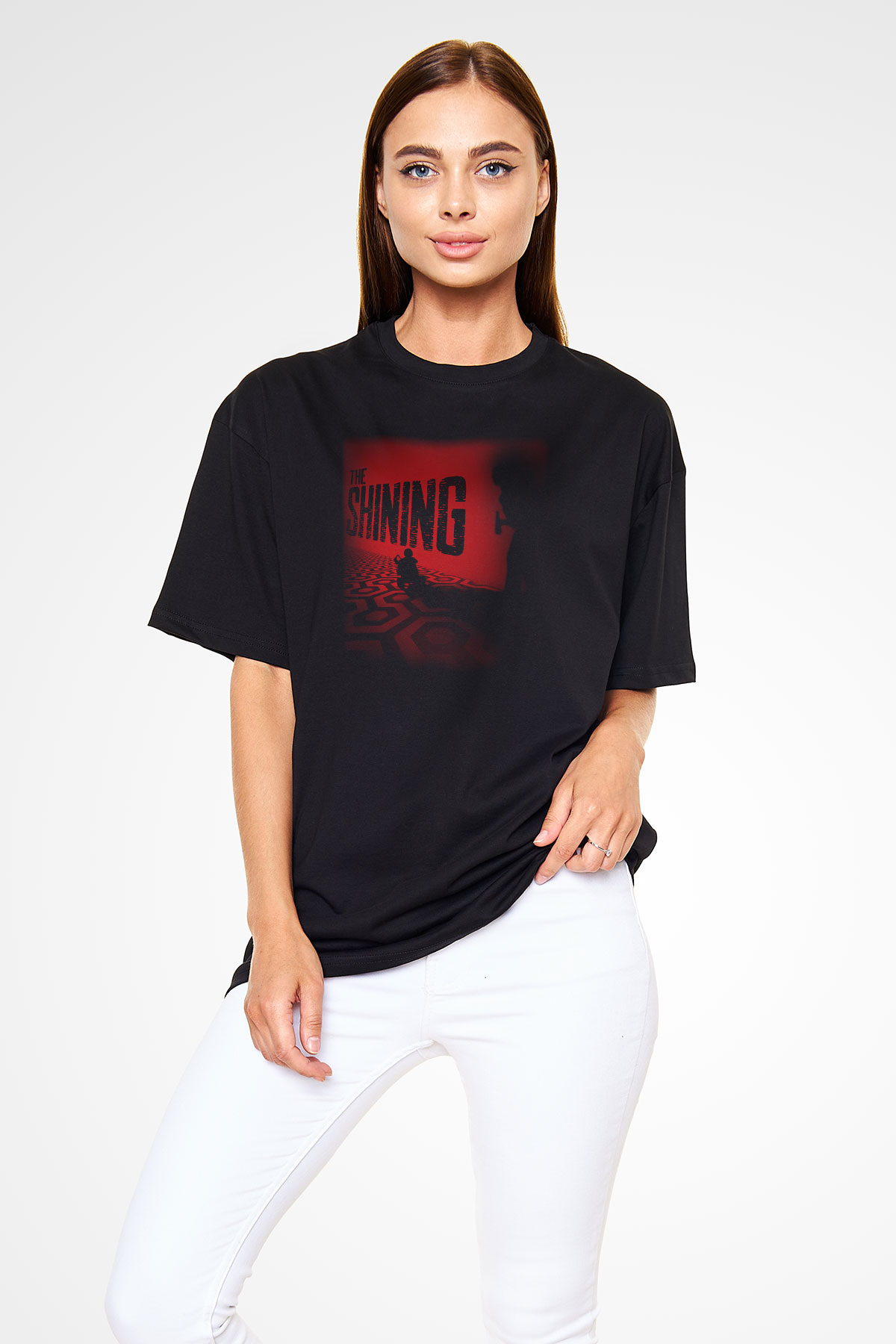 Shining Siyah Unisex Oversize Tişört
