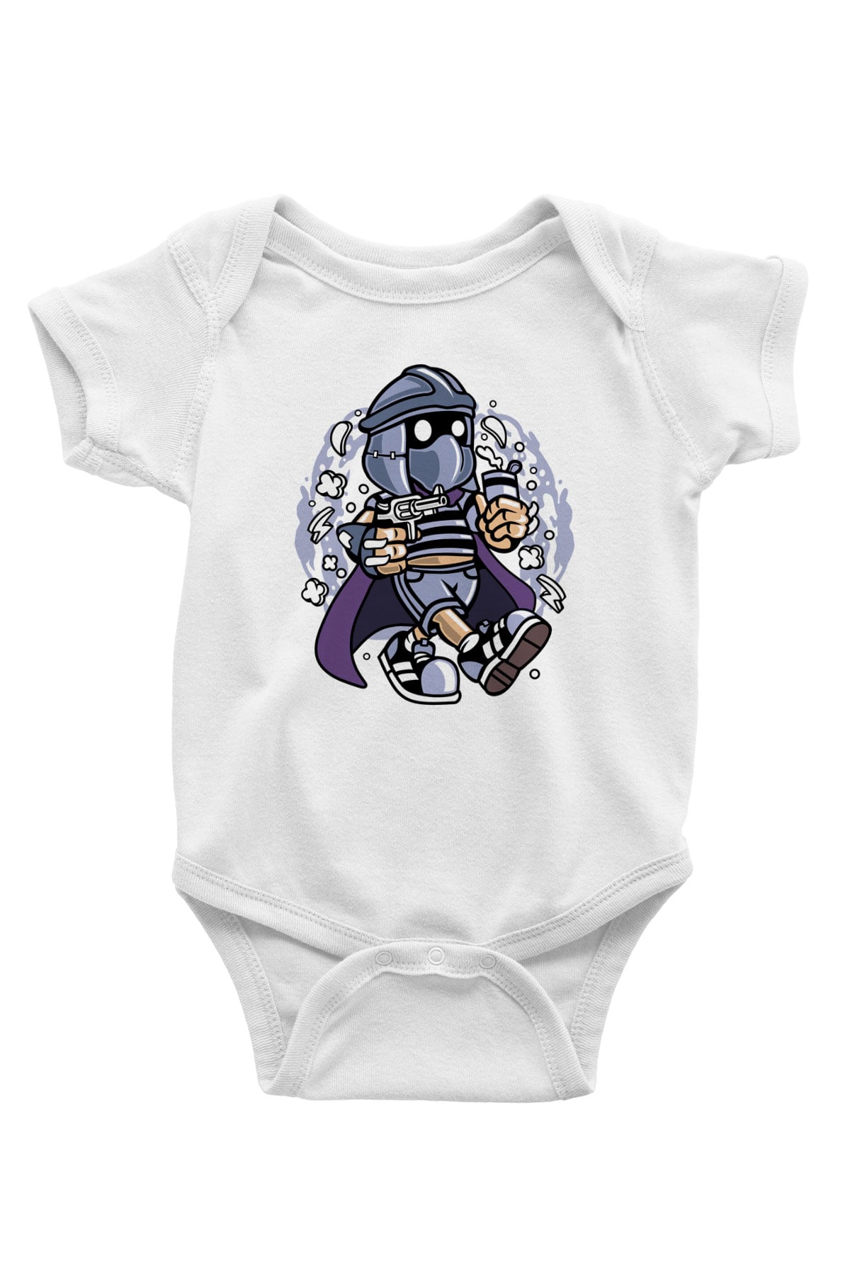 Shredder Bastard Baskılı Beyaz Unisex Bebek Body - Zıbın