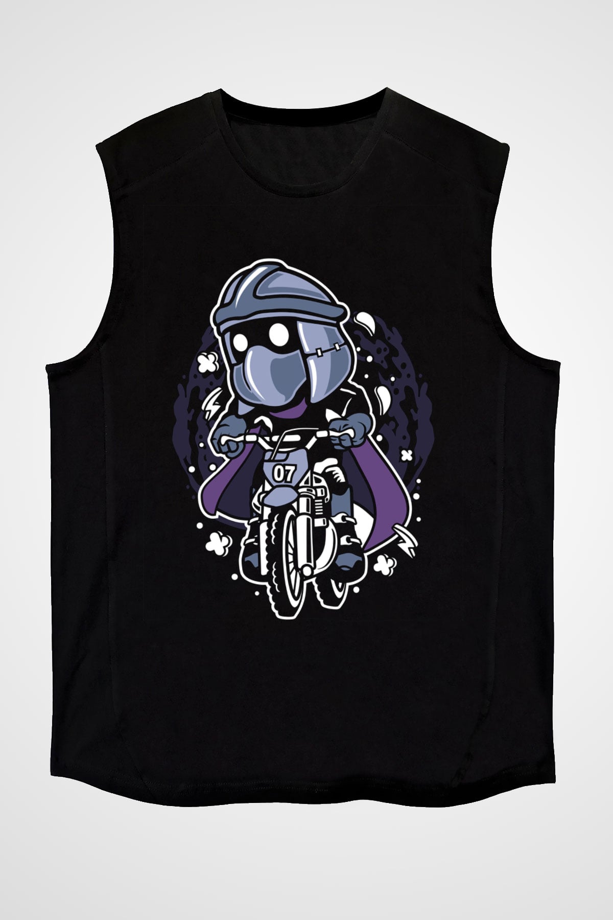 Shredder Biker Baskılı Siyah Unisex Tshirt