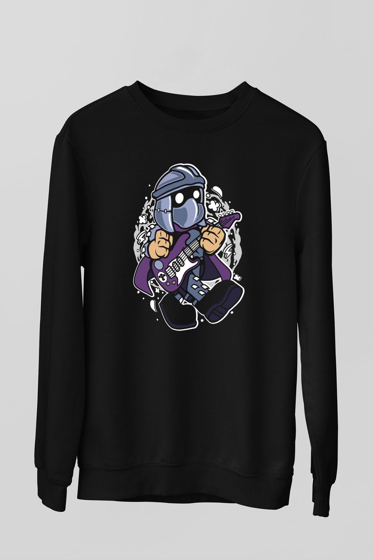 Shredder Rocker Baskılı Siyah Unisex Tshirt