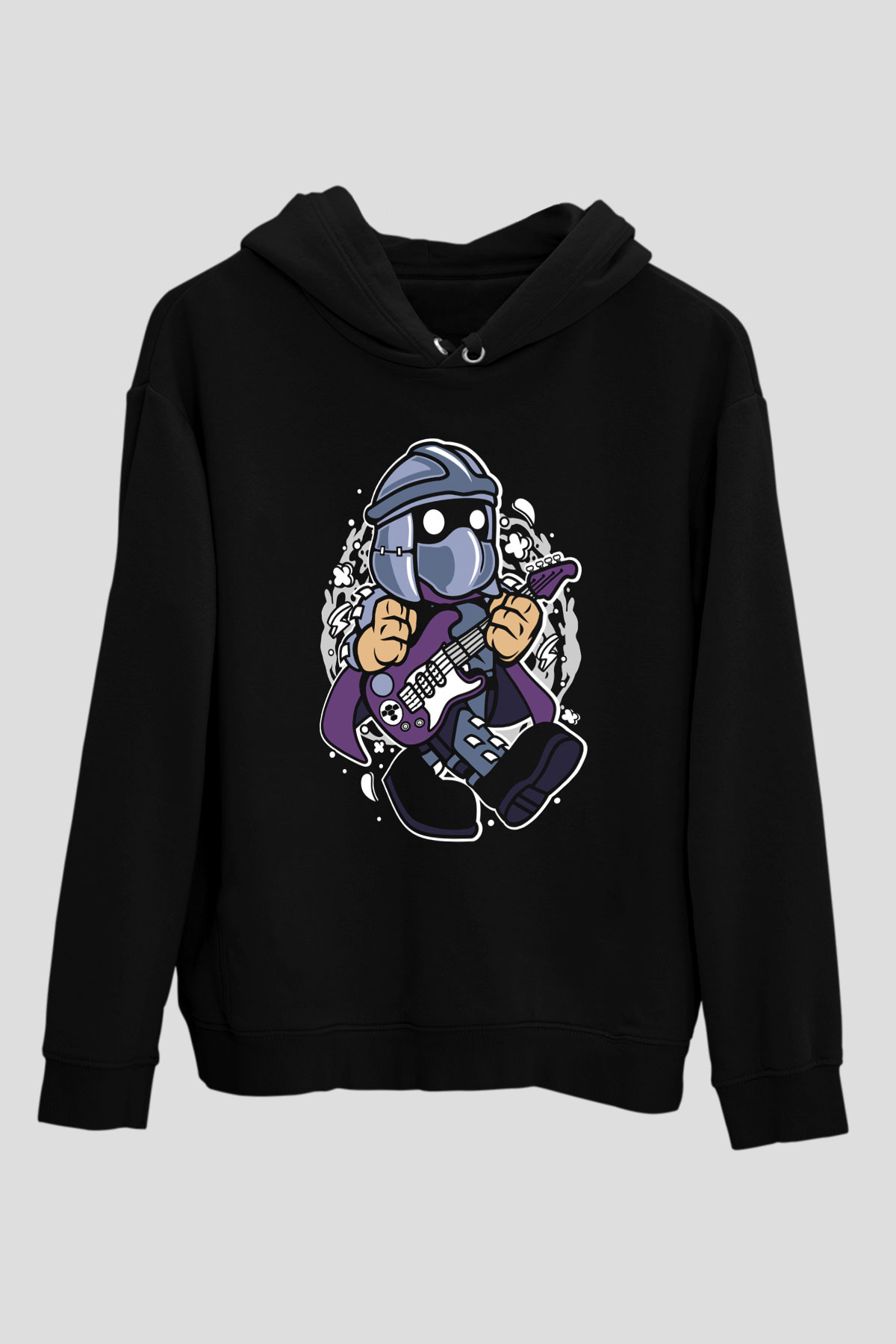 Shredder Rocker Baskılı Siyah Unisex Tshirt