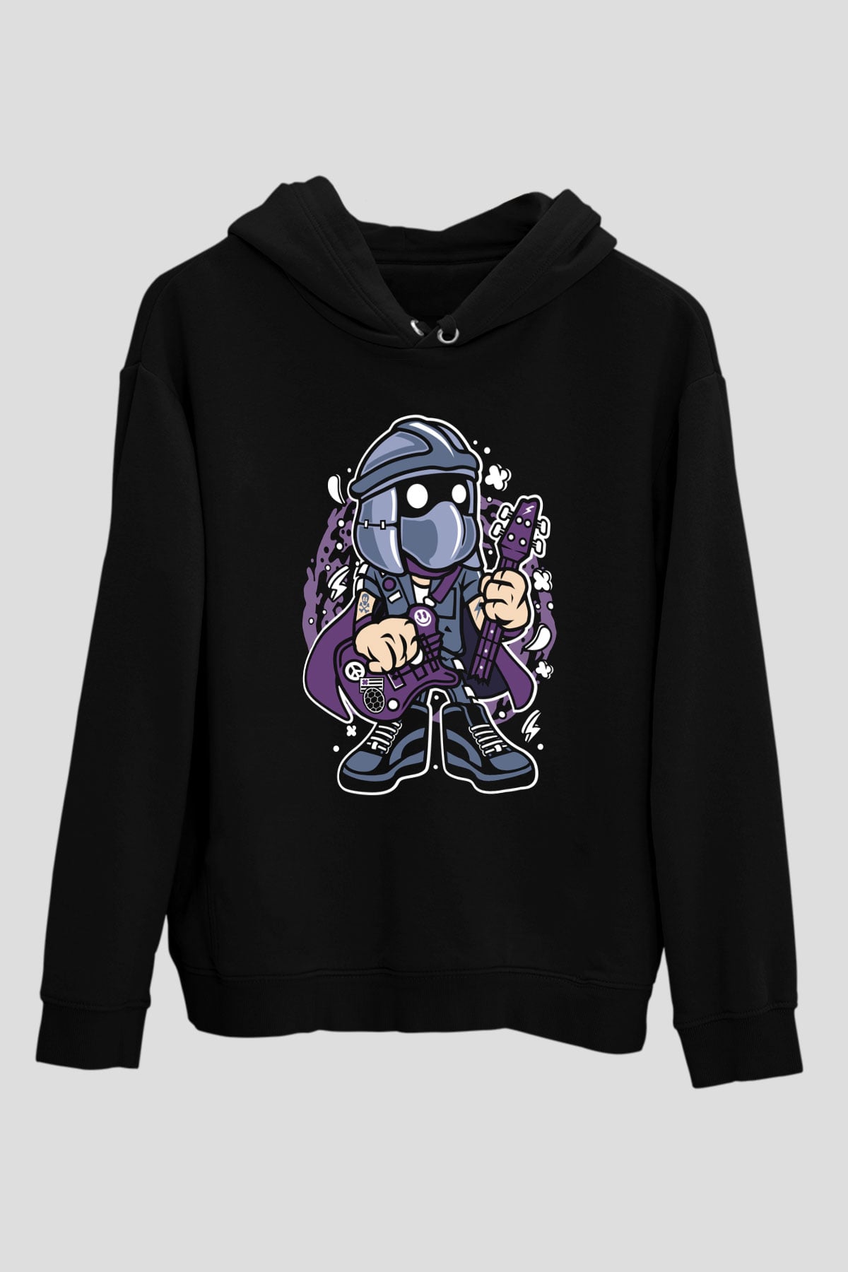 Shredder Rockstar Baskılı Siyah Unisex Tshirt
