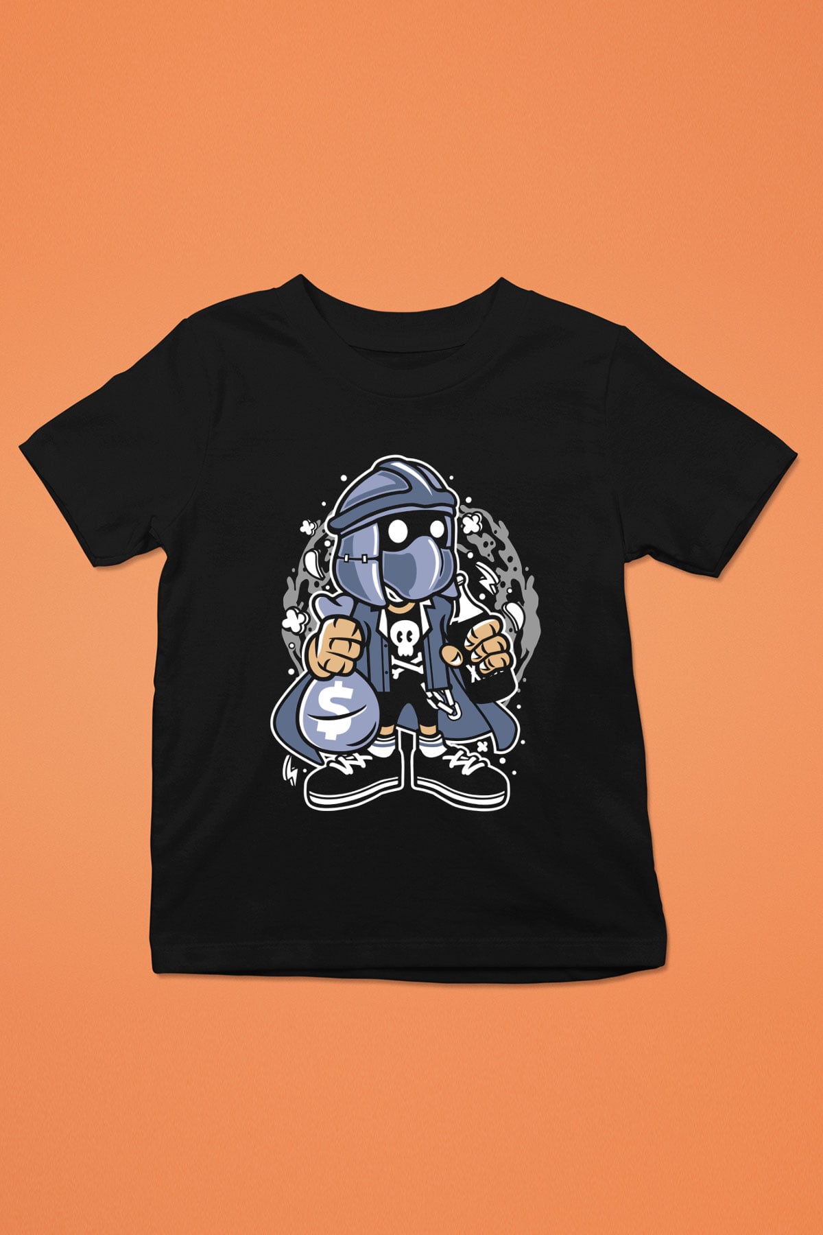 Shredder Street Bastard Baskılı Siyah Çocuk Unisex Tshirt