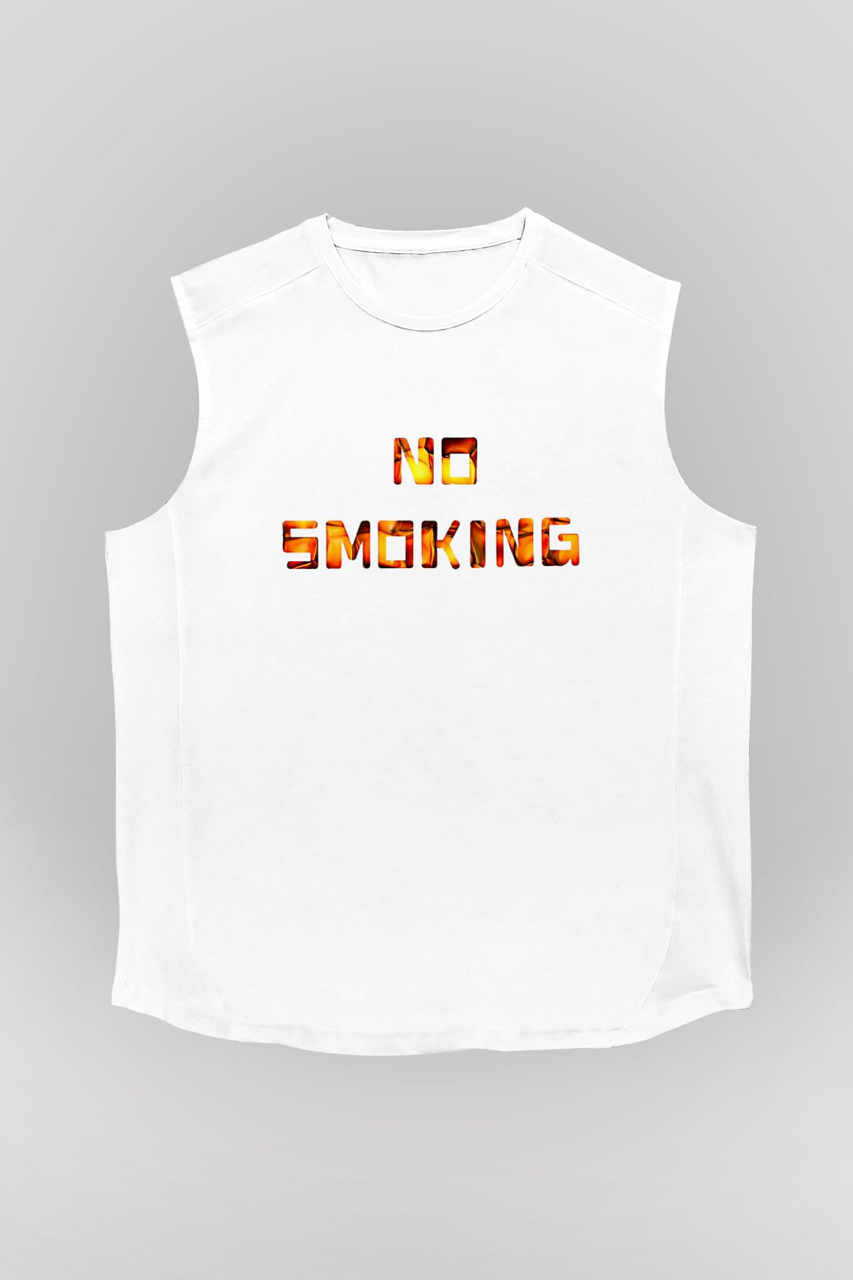 Sigarayı Bırakma Günü Baskılı Beyaz Unisex Kolsuz Tişört - Tshirt