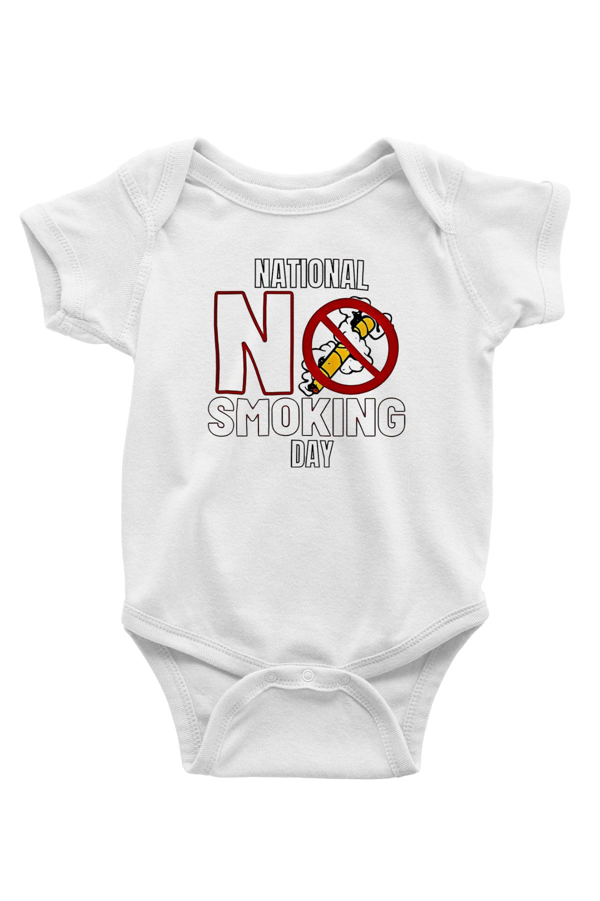 Sigarayı Bırakma Günü Baskılı Beyaz Unisex Bebek Body - Zıbın