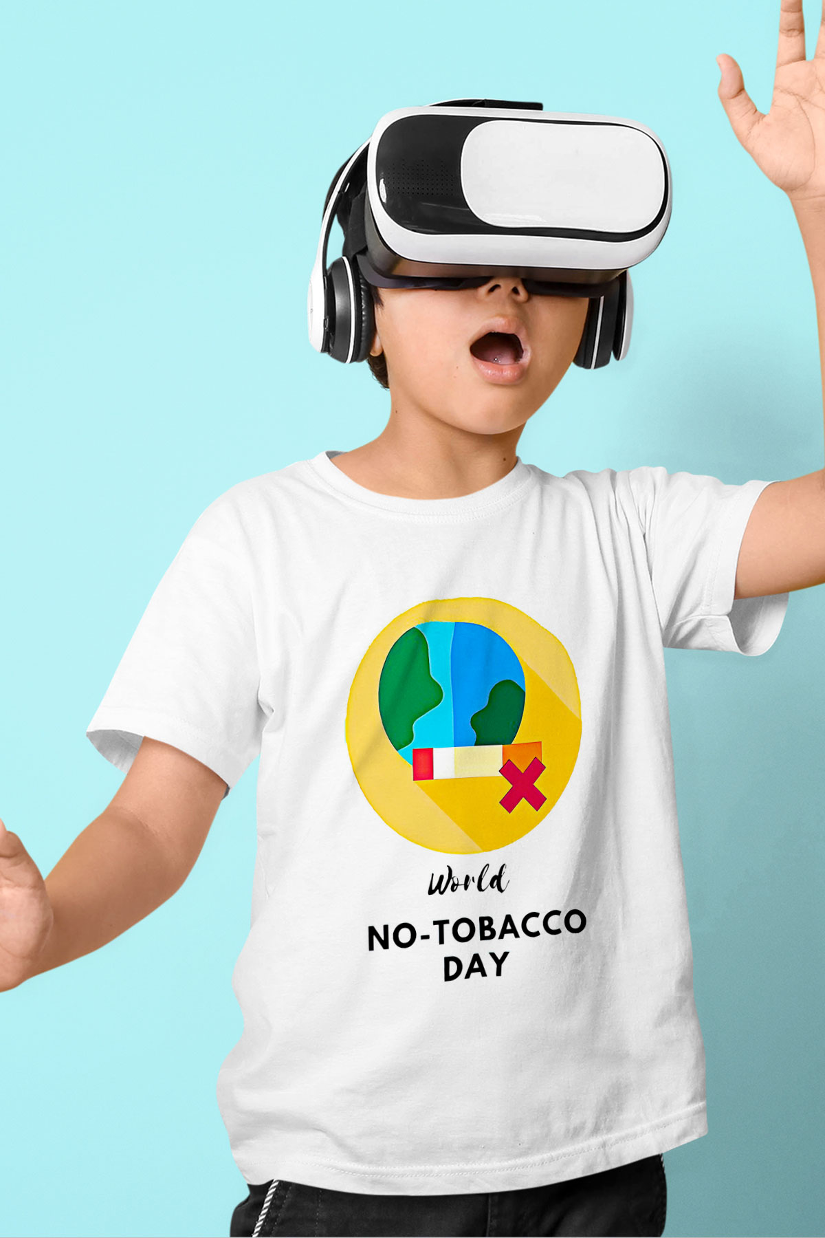 Sigarayı Bırakma Günü Baskılı Beyaz Unisex Beyaz Çocuk Tişört - Tshirt