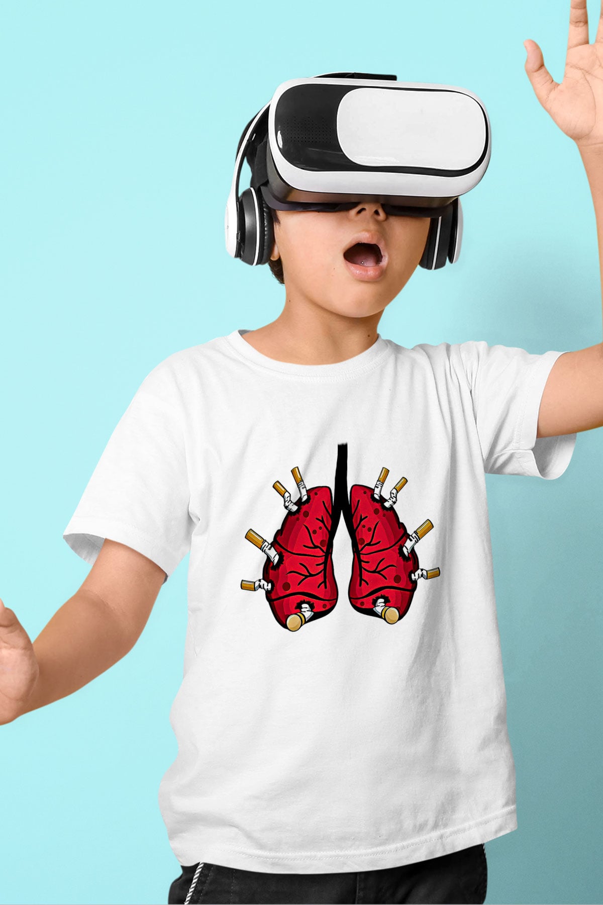 Sigarayı Bırakma Günü Baskılı Beyaz Unisex Beyaz Çocuk Tişört - Tshirt