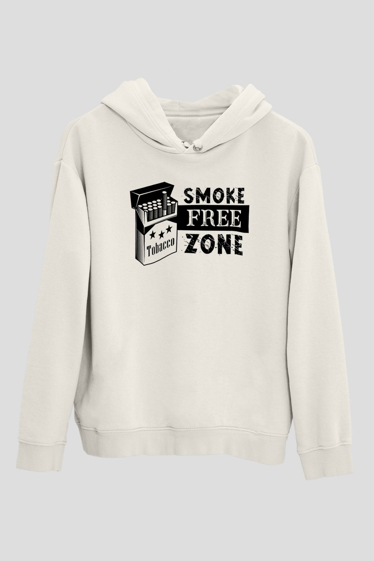 Sigarayı Bırakma Günü Baskılı Beyaz Unisex Kapüşonlu Sweatshirt