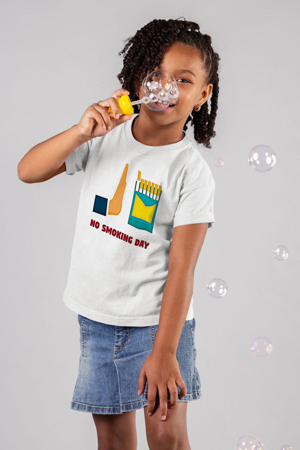 Sigarayı Bırakma Günü Baskılı Beyaz Unisex Beyaz Çocuk Tişört - Tshirt