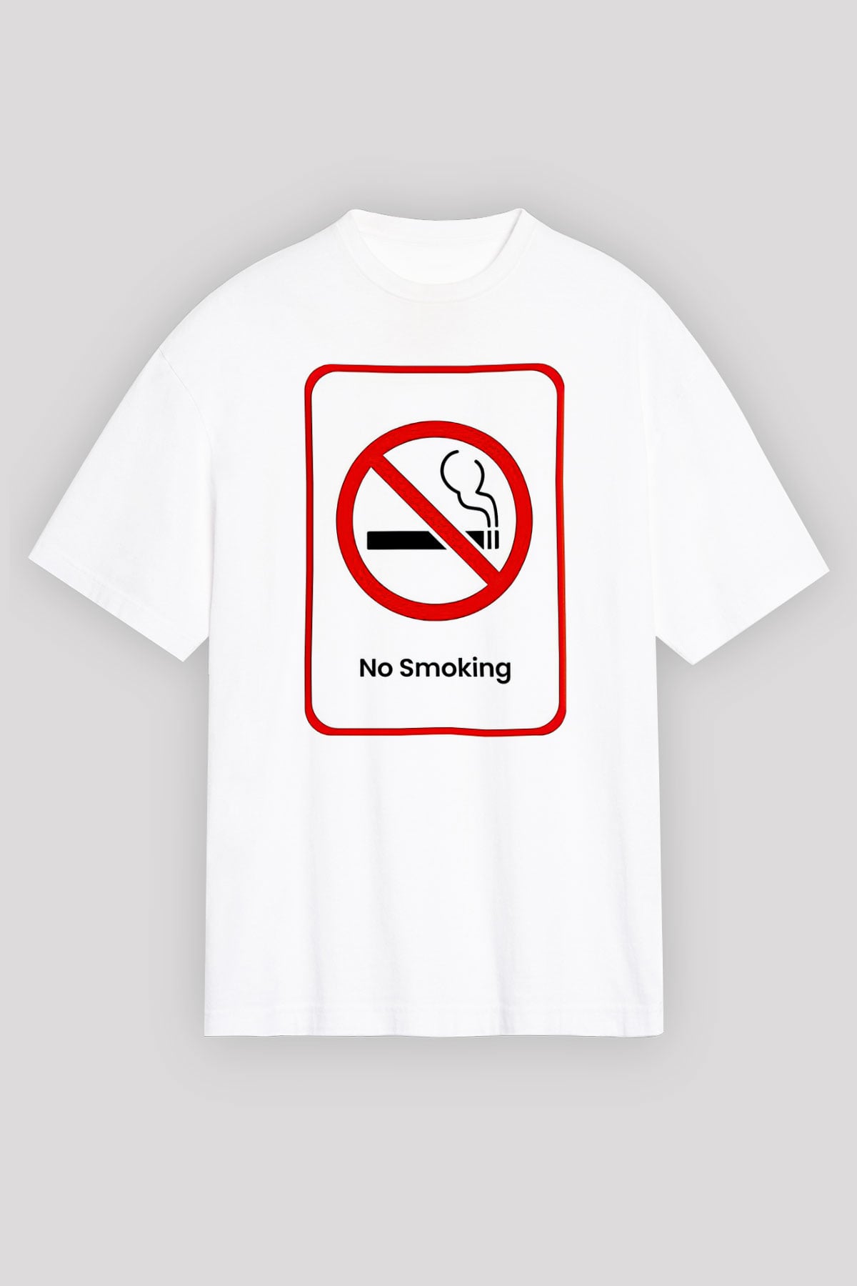 Sigarayı Bırakma Günü Baskılı Beyaz Unisex Oversize Tişört - Tshirt