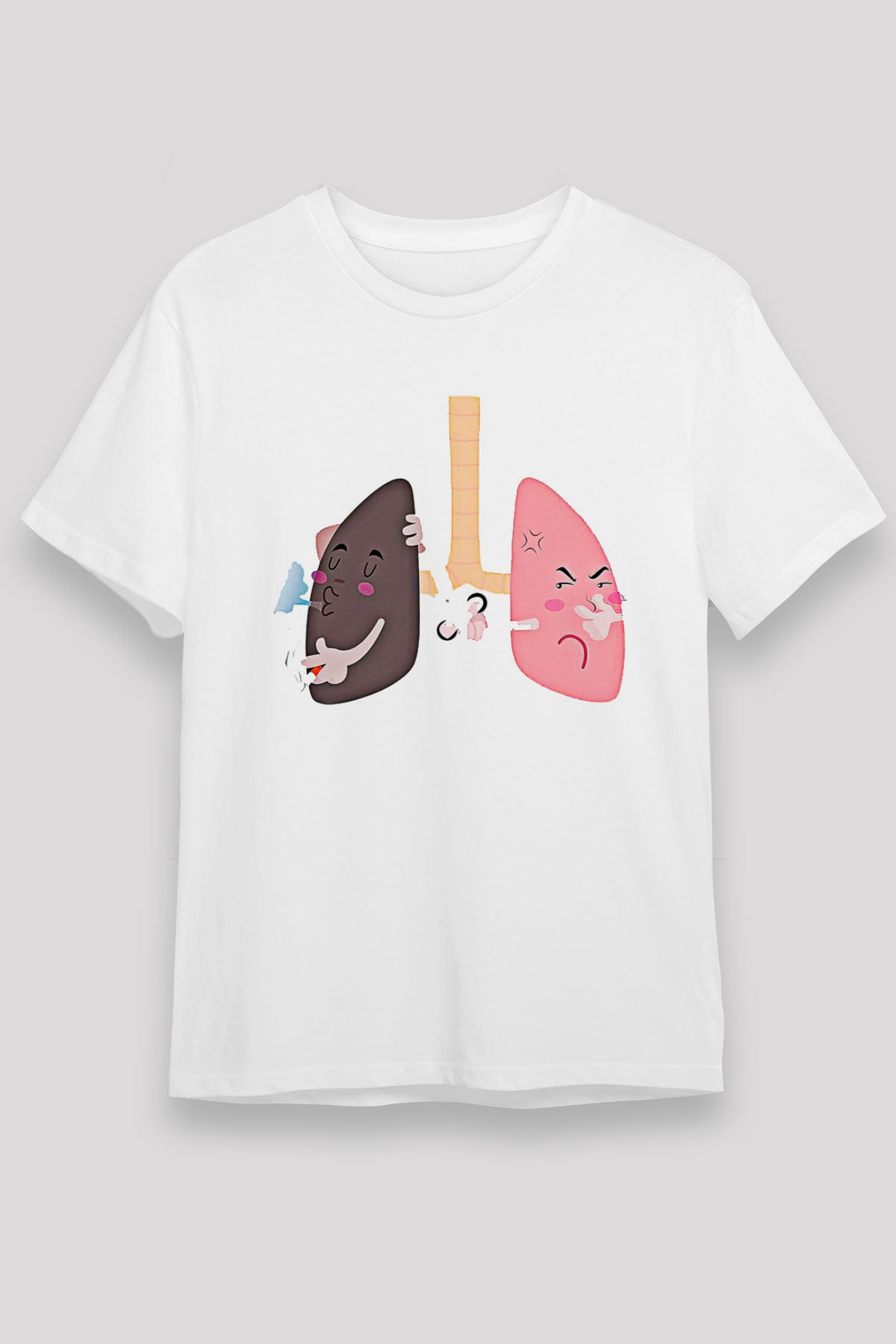 Sigarayı Bırakma Günü Baskılı Unisex Beyaz Tişört - Tshirt