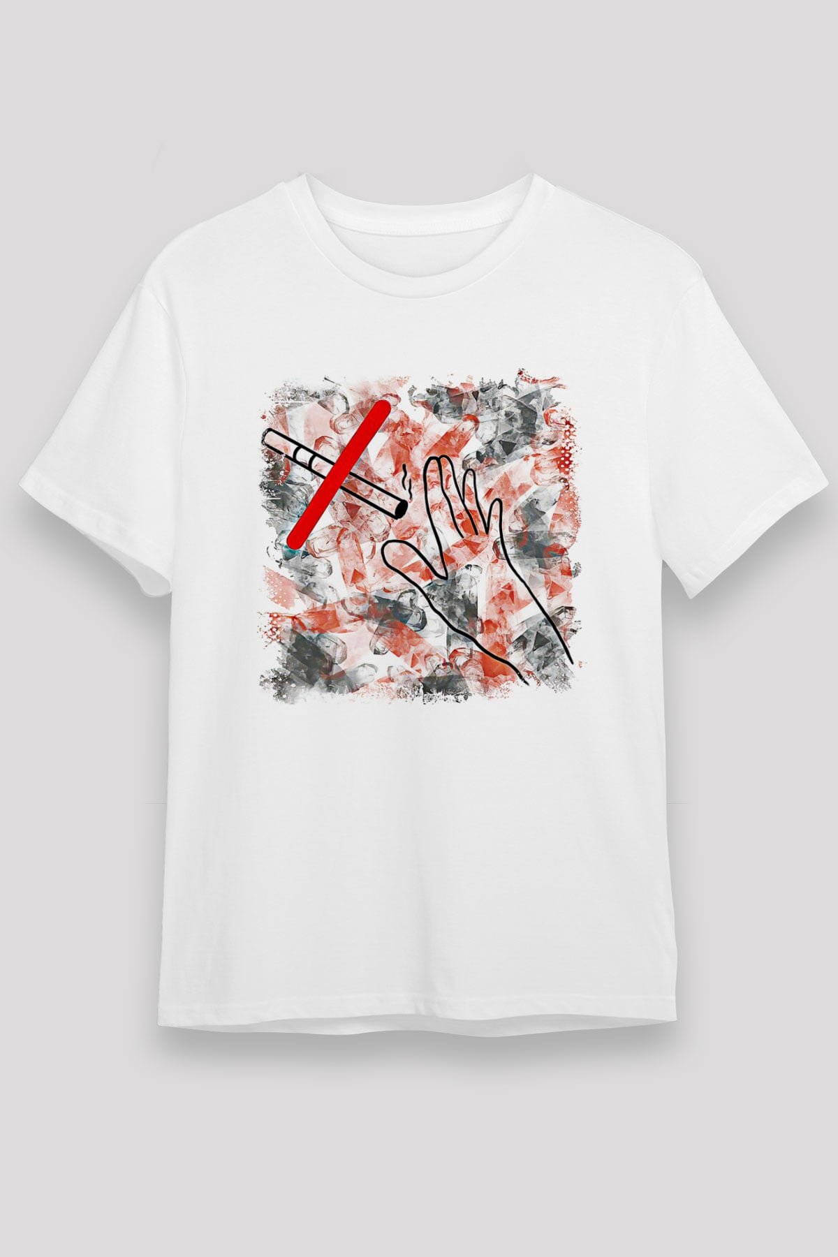 Sigarayı Bırakma Günü Baskılı Unisex Beyaz Tişört - Tshirt