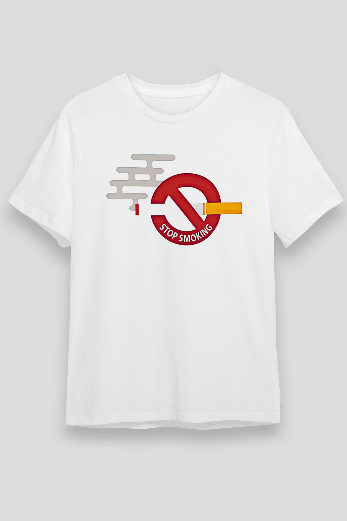Sigarayı Bırakma Günü Baskılı Unisex Beyaz Tişört - Tshirt