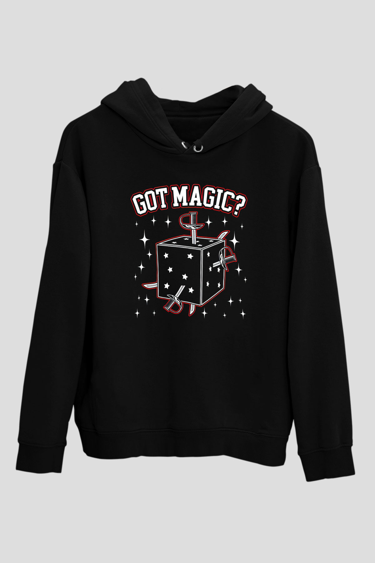 Sihirbaz Siyah Unisex Kapüşonlu Sweatshirt